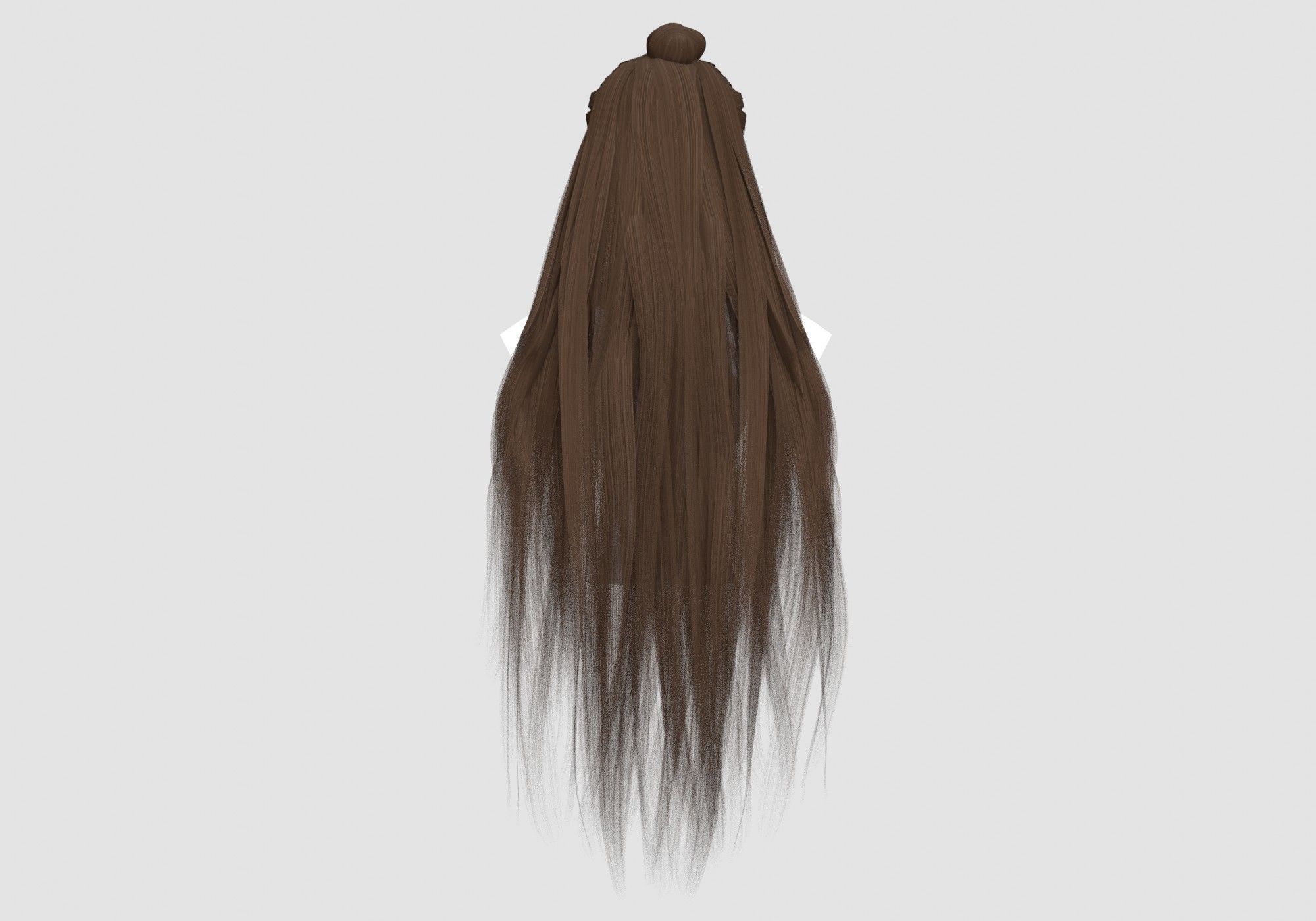 Bun Pigtail Hairstyle 3D model_4