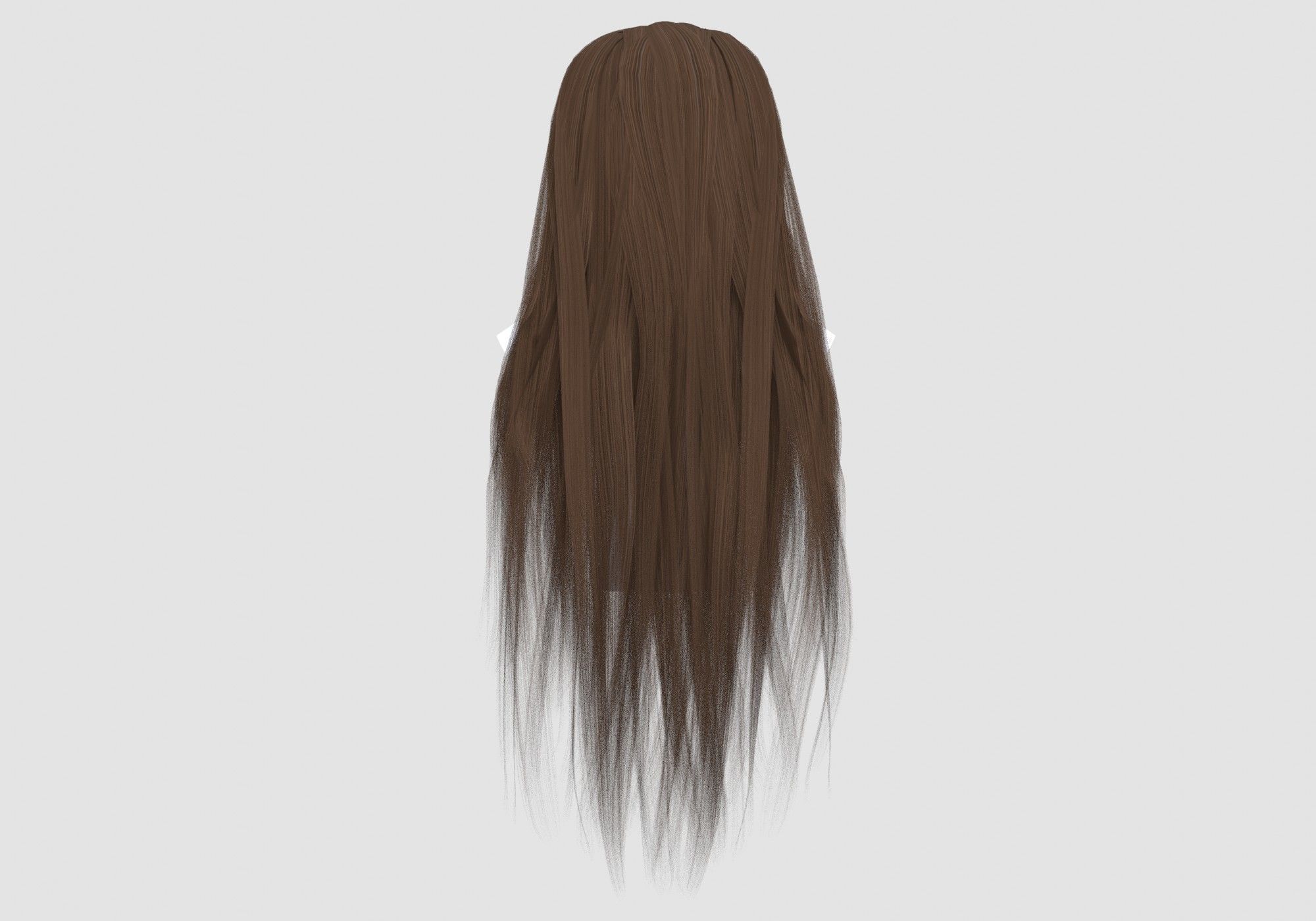 Basic Long Hairstyle 3D model_4