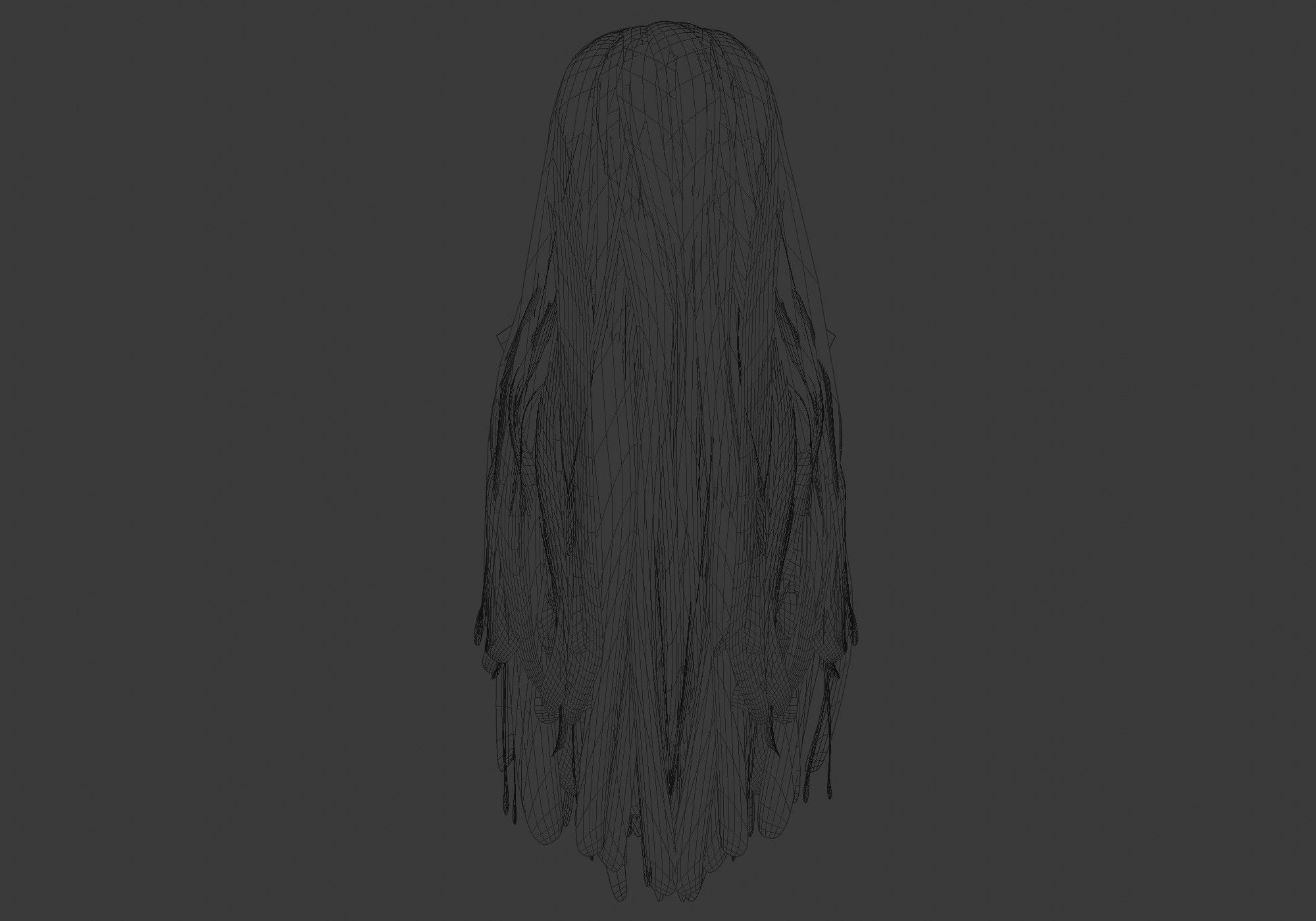 Basic Long Hairstyle 3D model_9