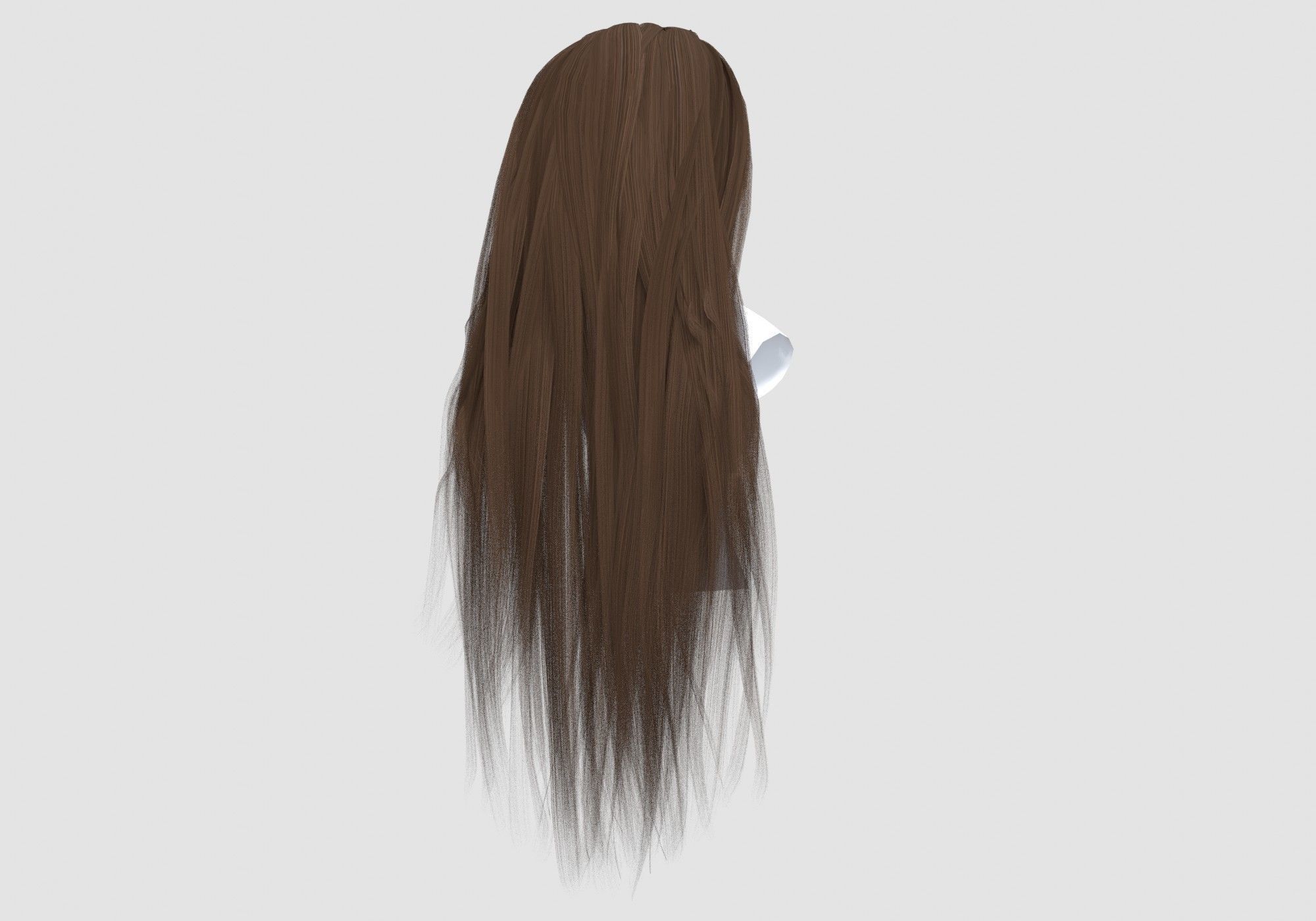 Basic Long Hairstyle 3D model_3