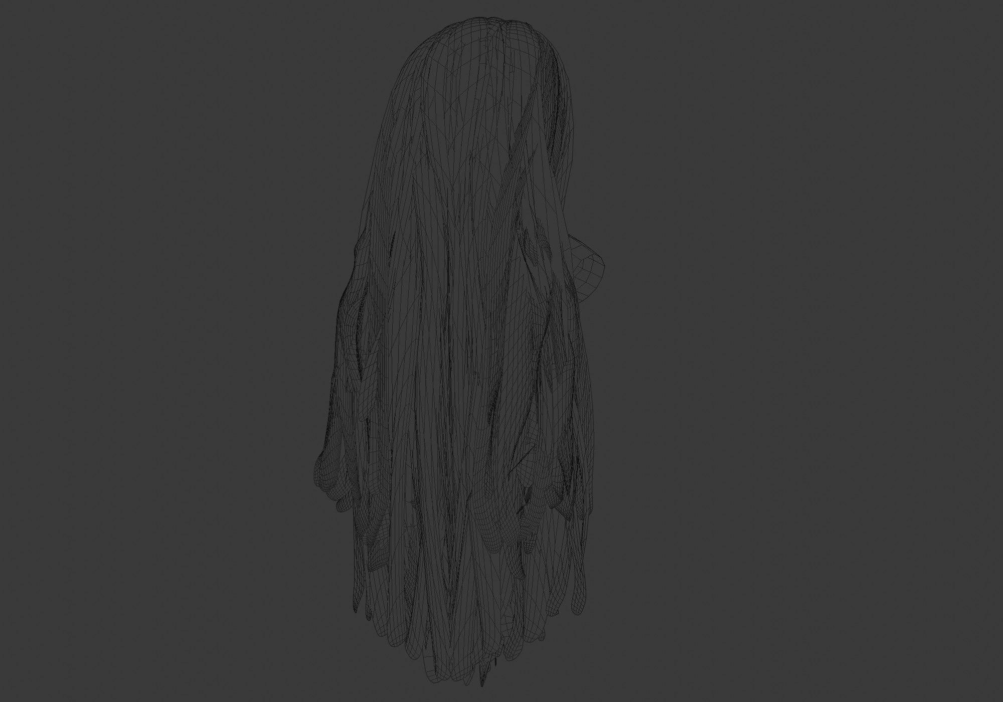 Basic Long Hairstyle 3D model_8