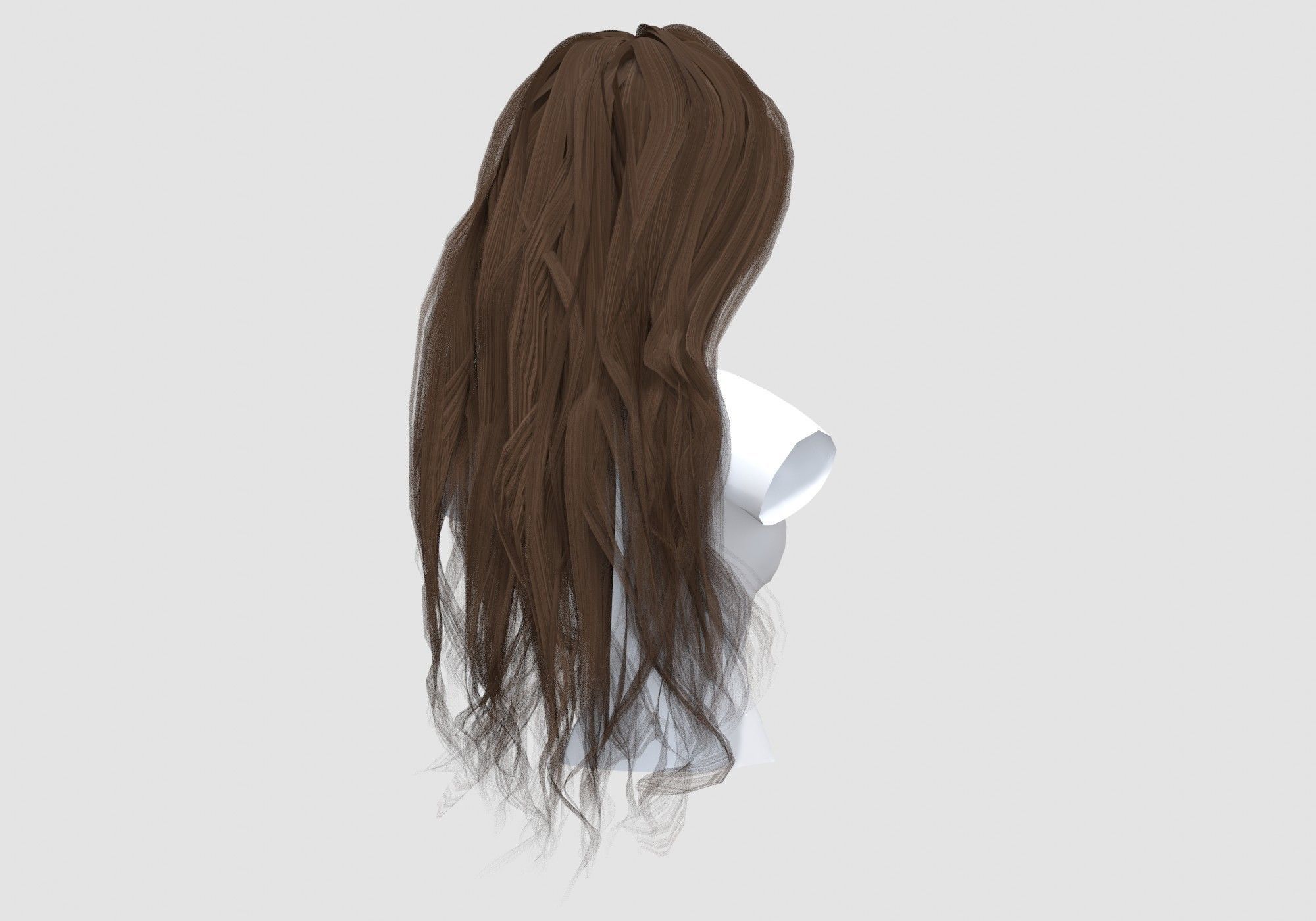 Basic Female Hairstyle 3D model_3