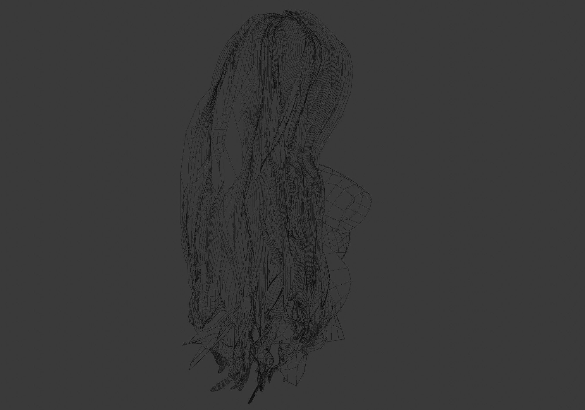 Basic Female Hairstyle 3D model_8