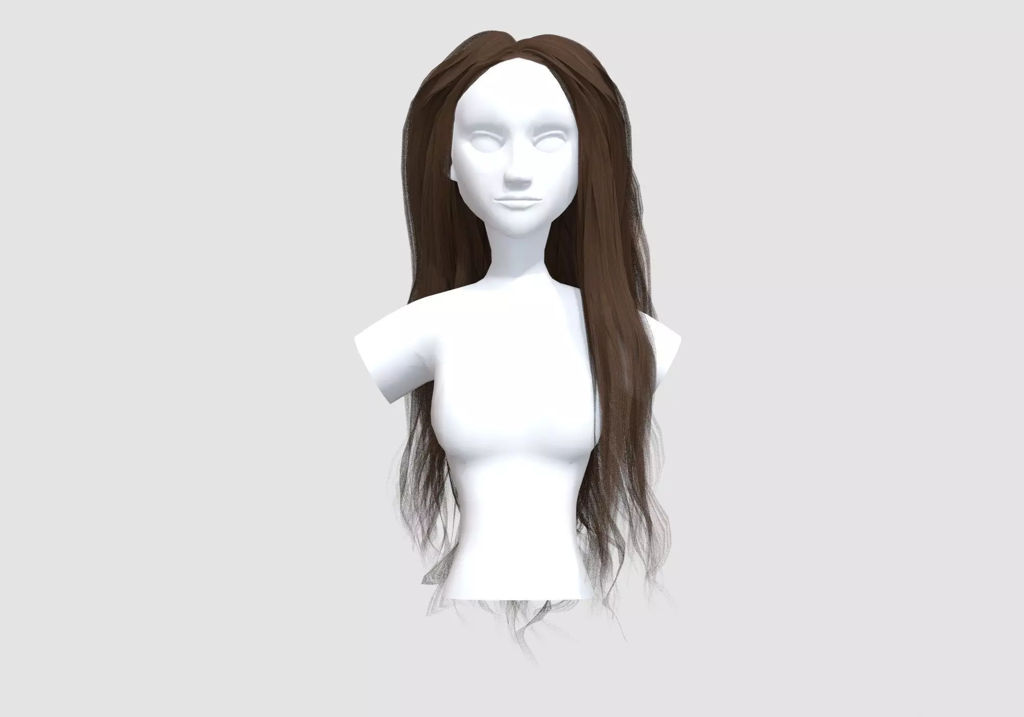 Basic Female Hairstyle 3D model_0