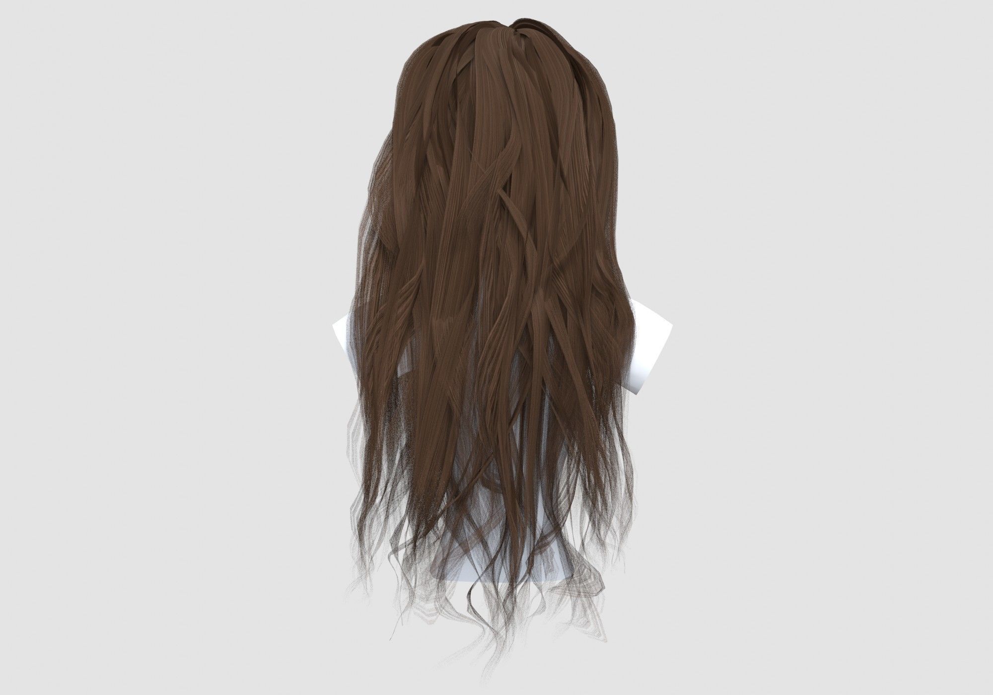 Basic Female Hairstyle 3D model_4