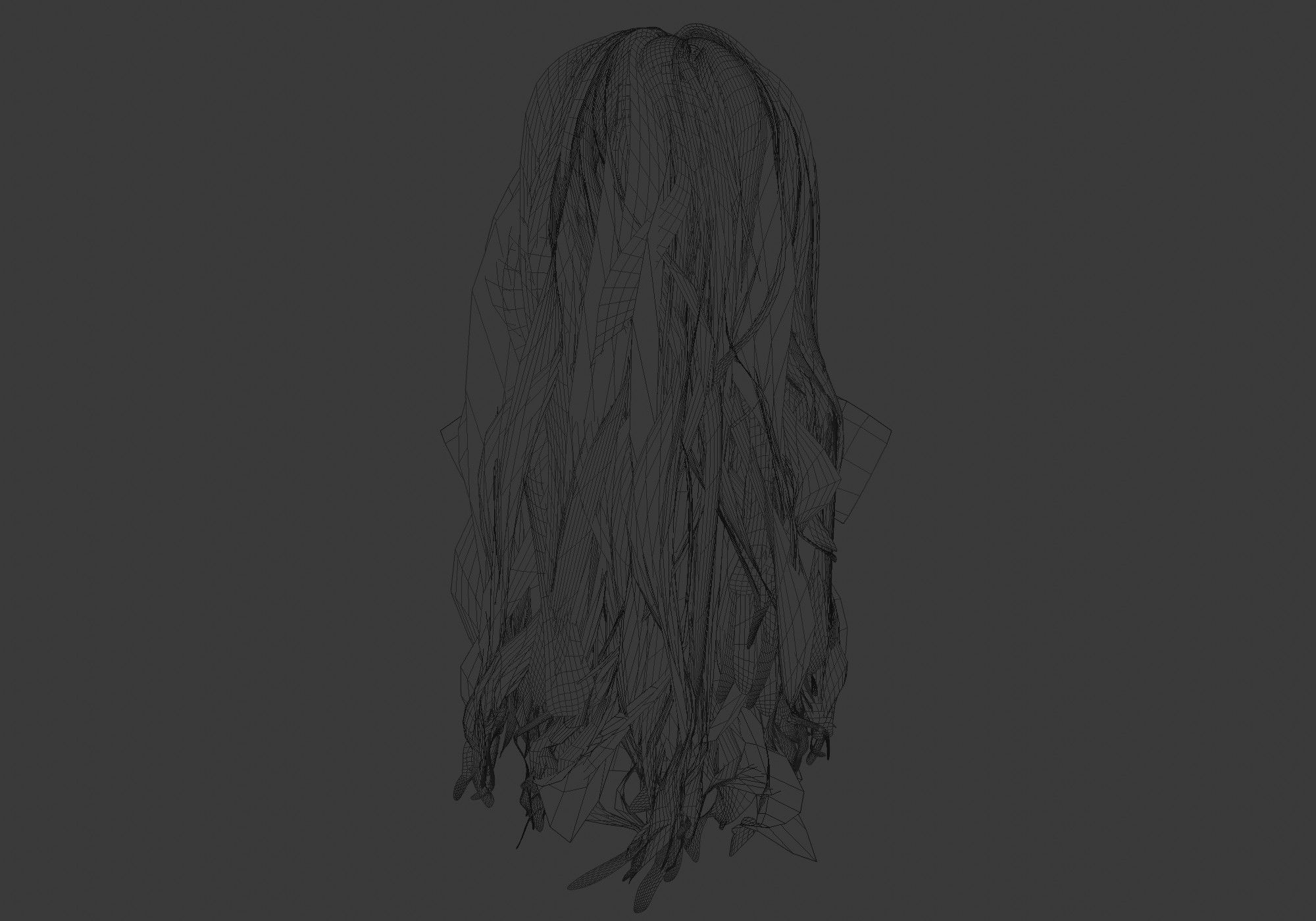 Basic Female Hairstyle 3D model_9