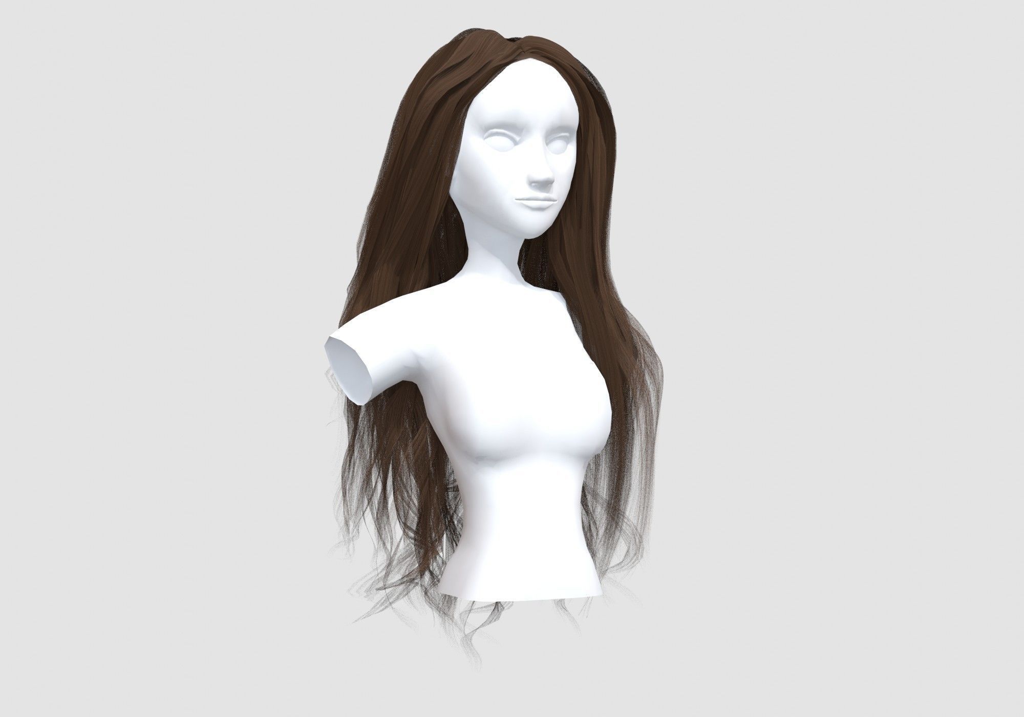 Basic Female Hairstyle 3D model_1
