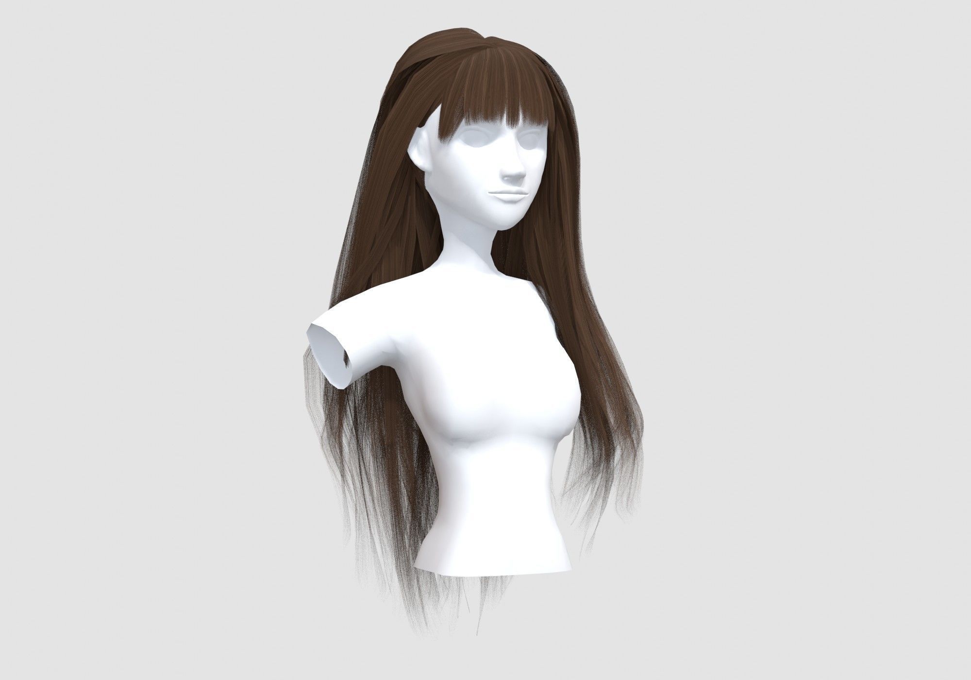 Bangs Realistic Hairstyle  3D model_1