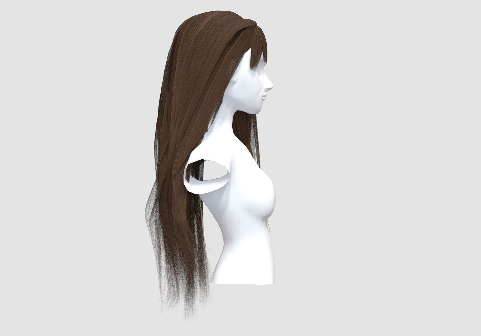 Bangs Realistic Hairstyle  3D model_2