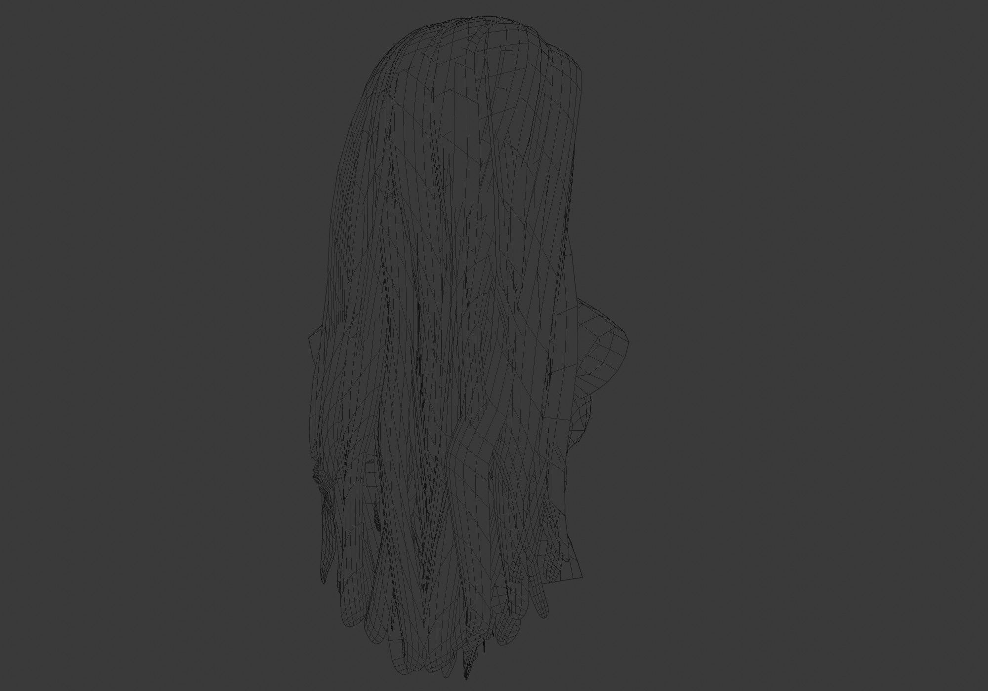 Bangs Realistic Hairstyle  3D model_8