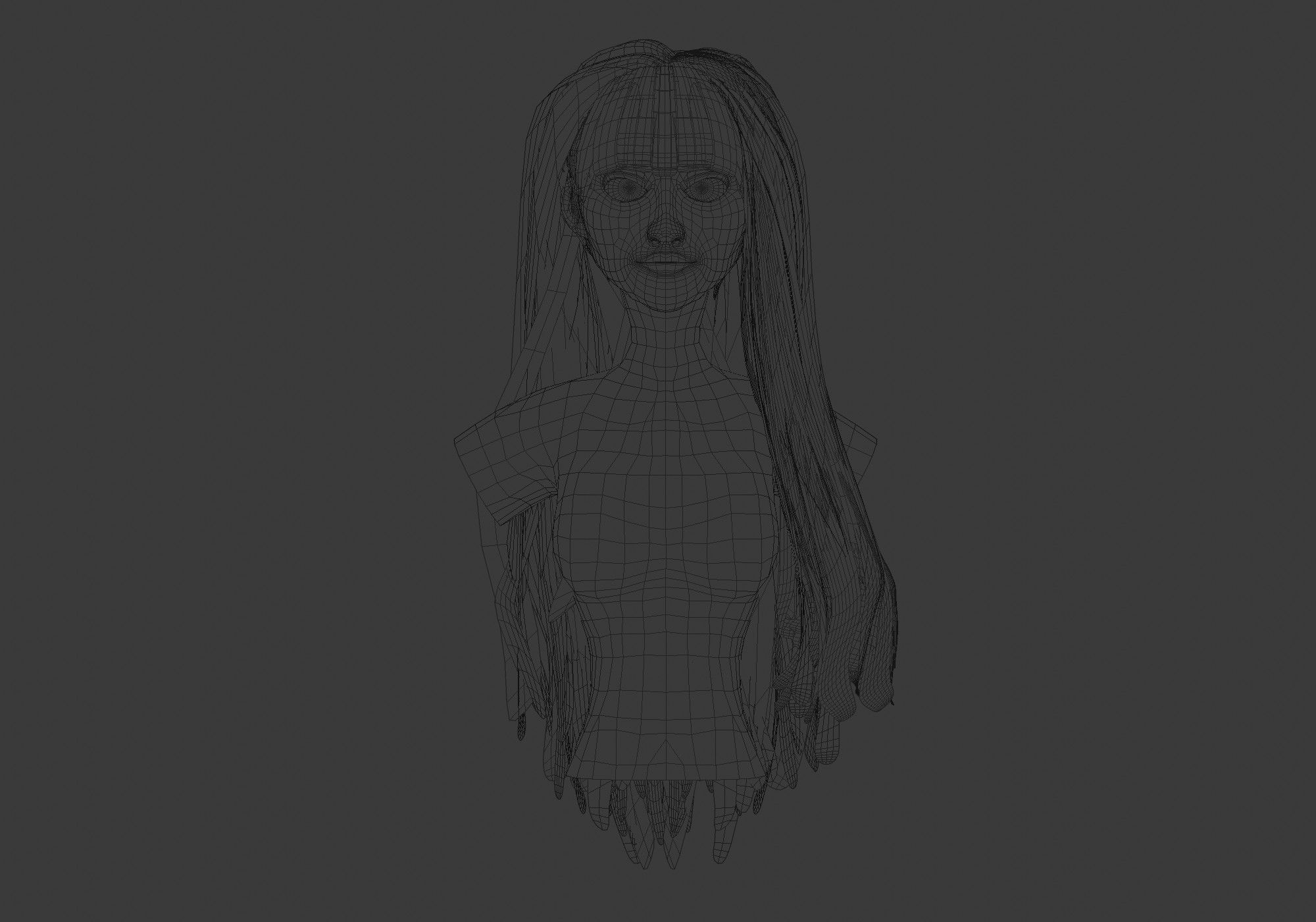 Bangs Realistic Hairstyle  3D model_5