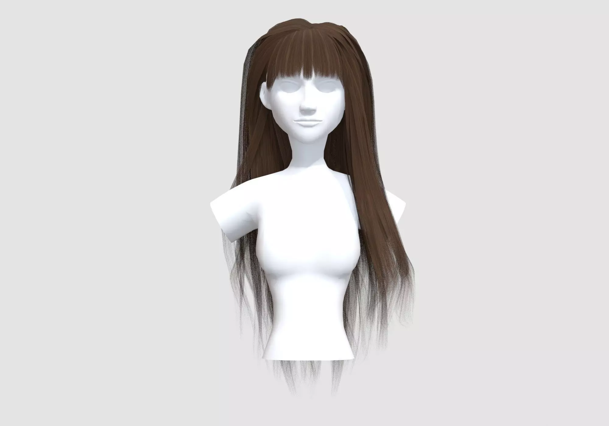 Bangs Realistic Hairstyle  3D model_0