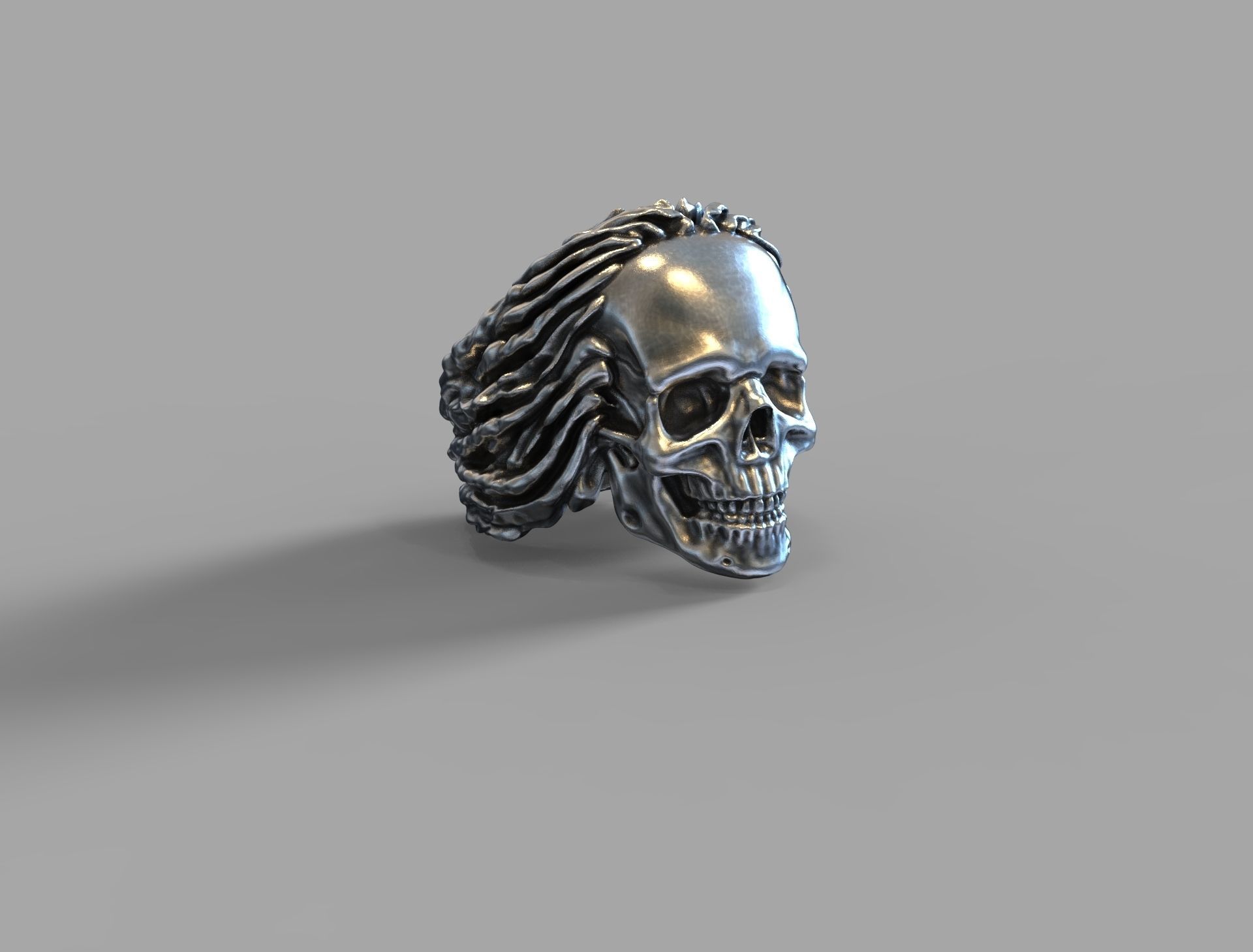 Skull ring in for a biker 3D print model 3D print model_1