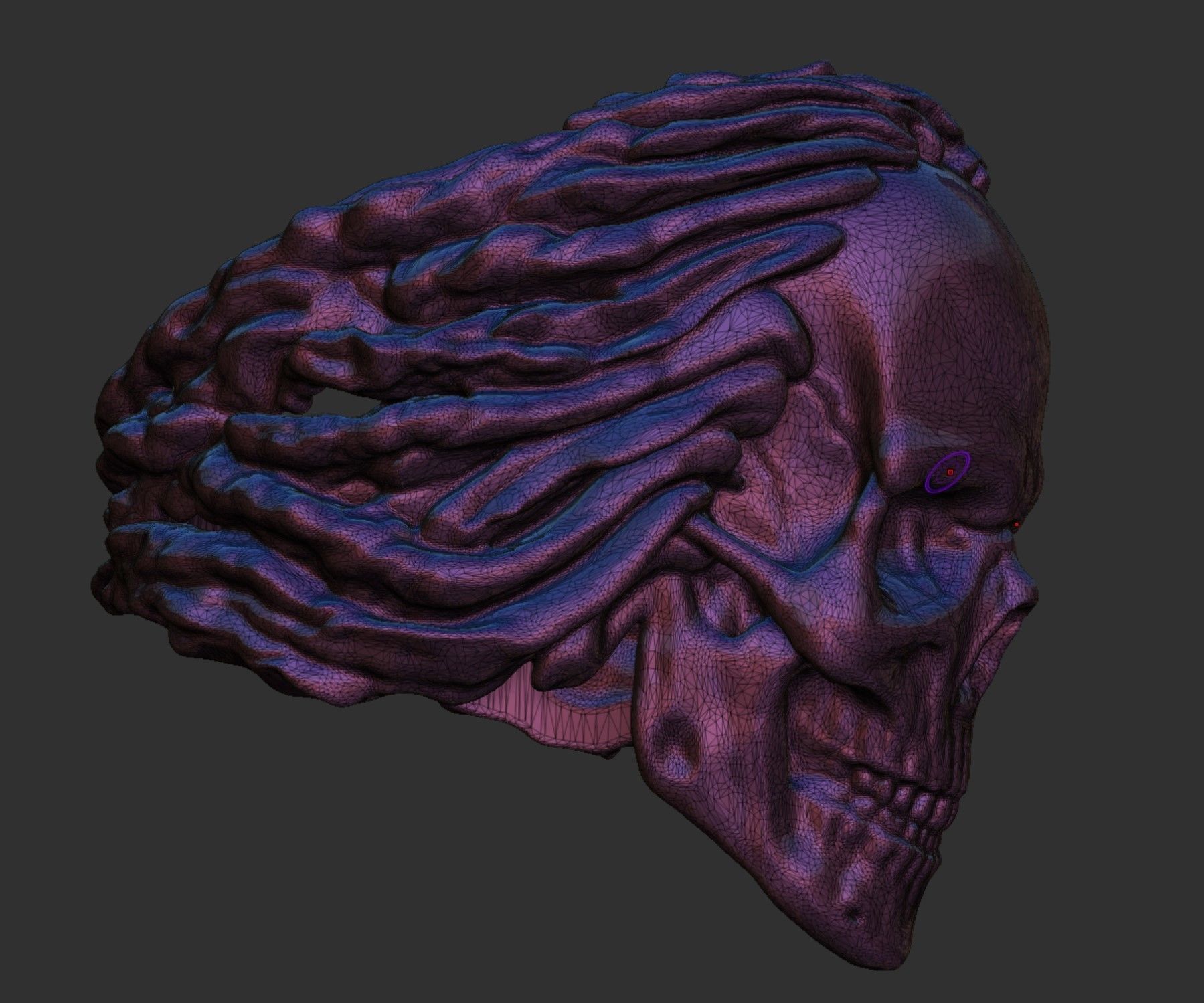 Skull ring in for a biker 3D print model 3D print model_5