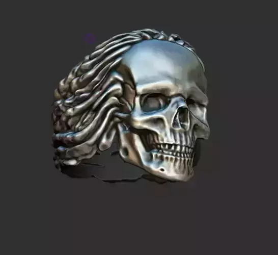 Skull ring in  for a biker  3D print model