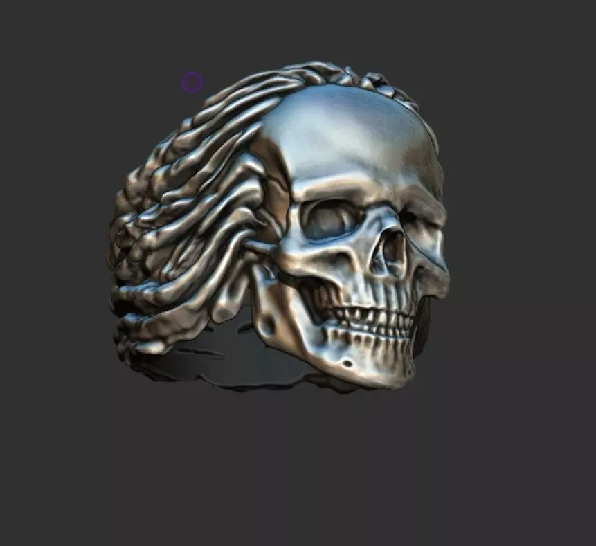 Skull ring in for a biker 3D print model 3D print model_0