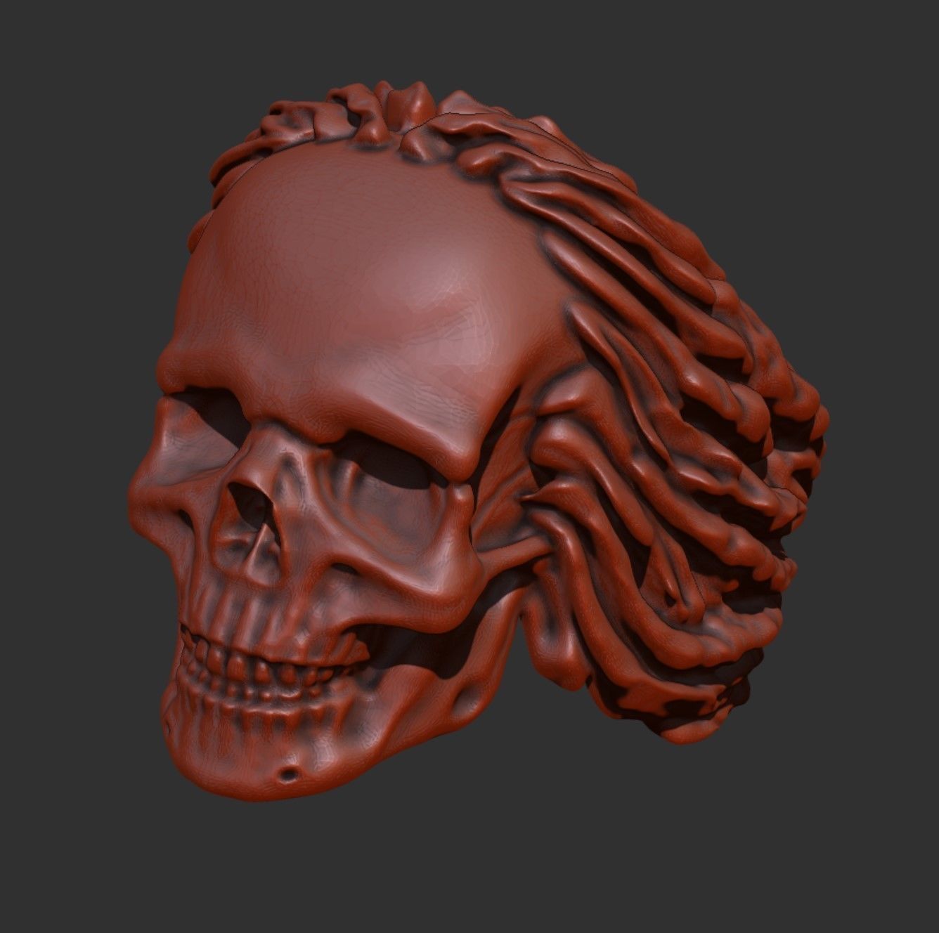 Skull ring in for a biker 3D print model 3D print model_4