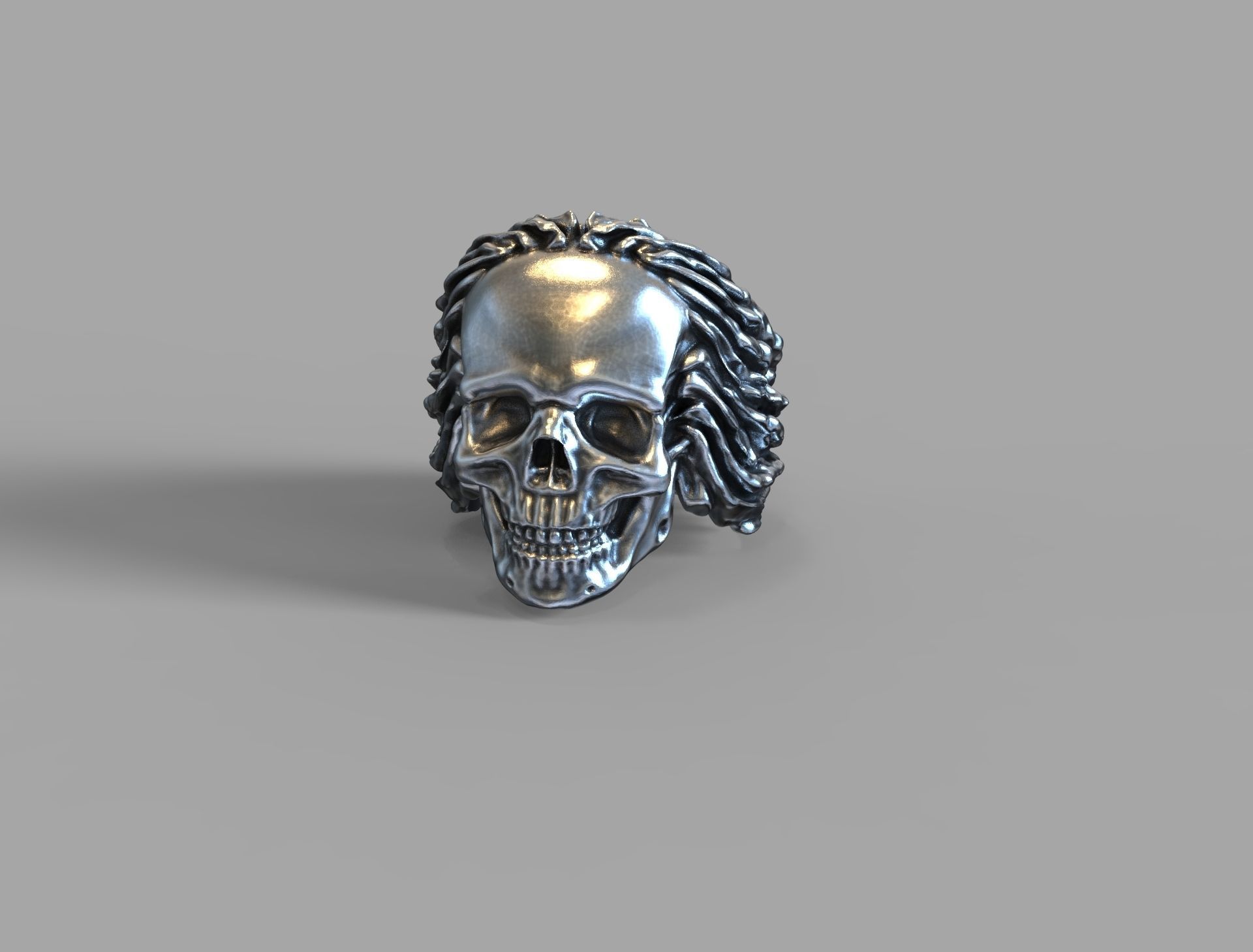 Skull ring in for a biker 3D print model 3D print model_2