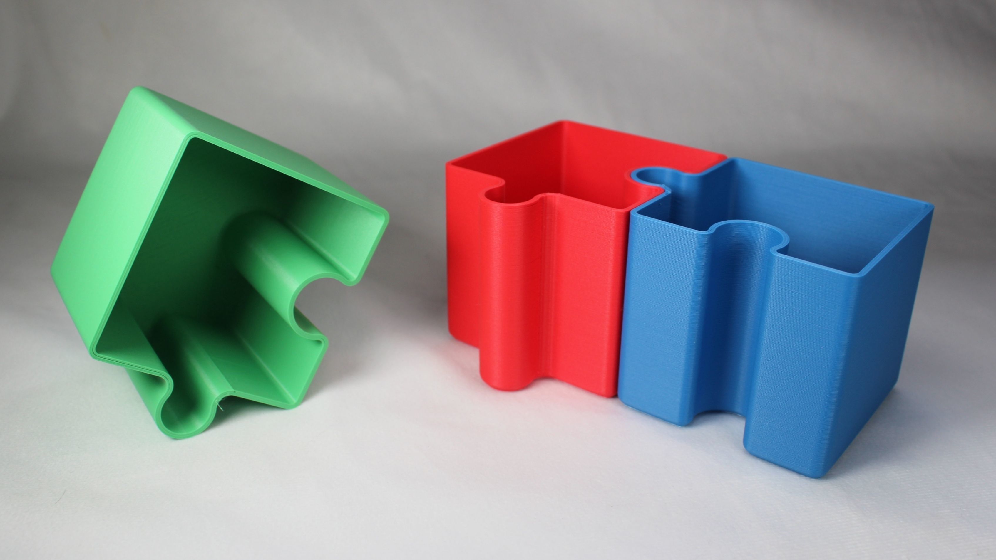 Interlocking Jigsaw Puzzle Piece Organizer Storage Box 3D print model_1