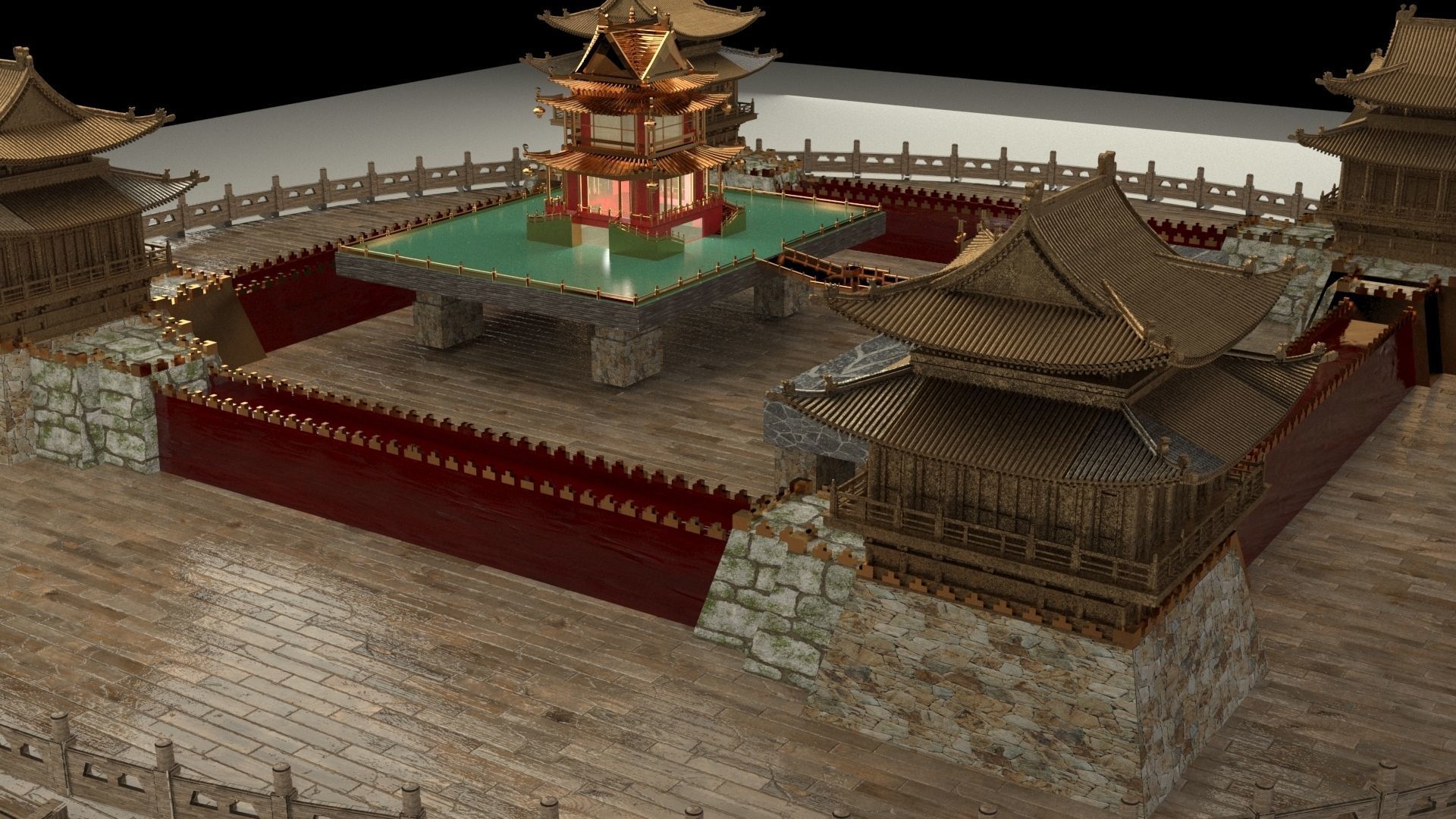 Chnese castle 3D model_2