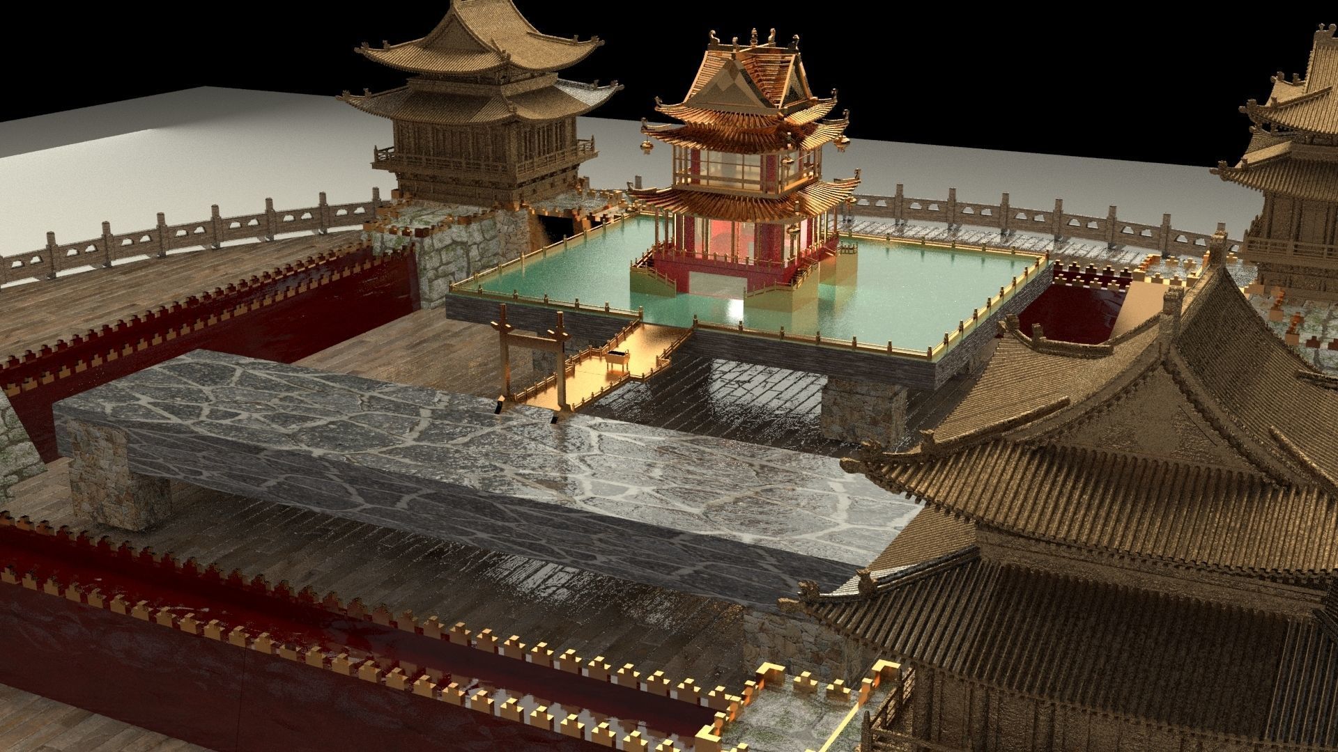 Chnese castle 3D model_4