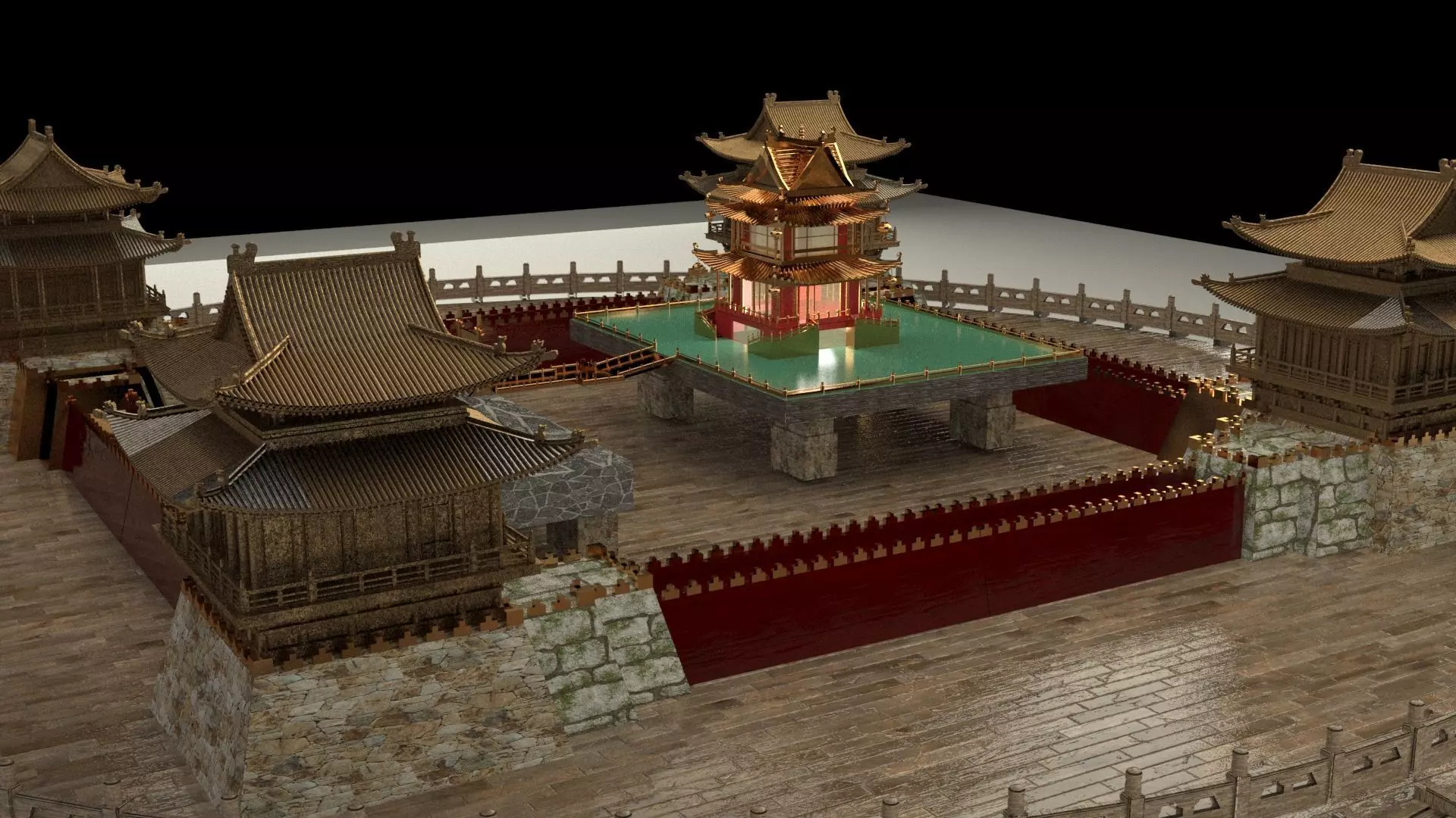 Chnese castle 3D model_0