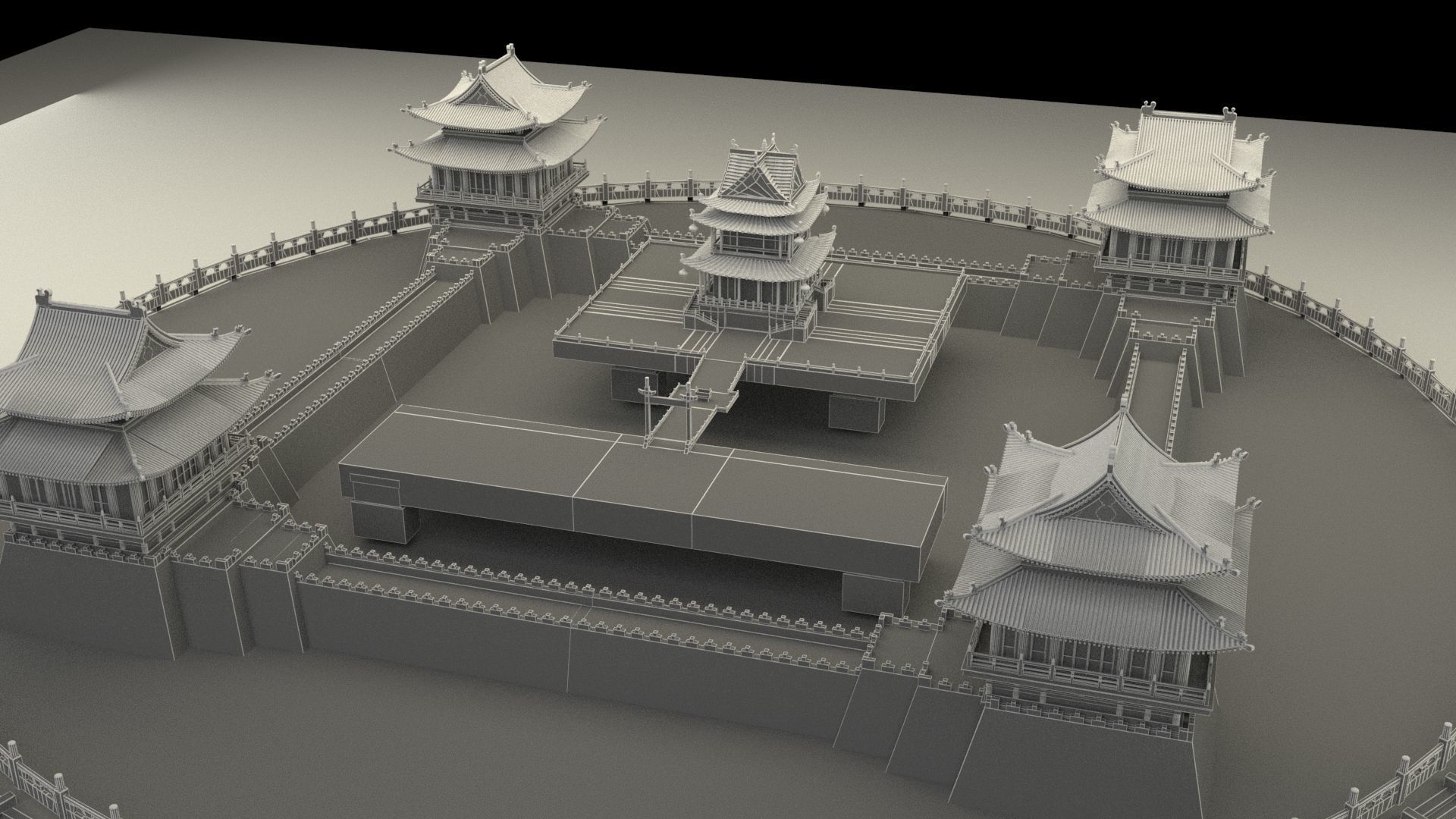 Chnese castle 3D model_6