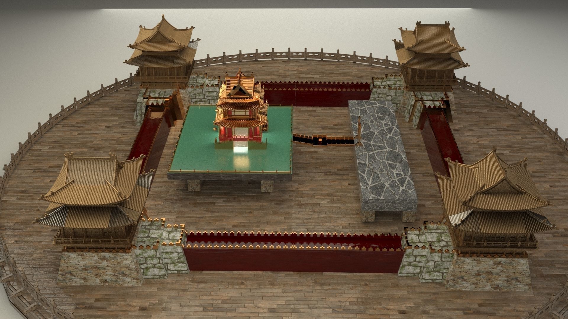 Chnese castle 3D model_3