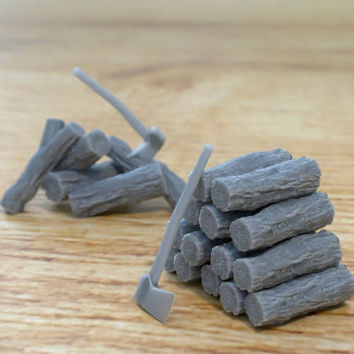 WOOD PROPS FOR TERRAIN DIORAMA TABLETOP 1-35 SUPPORTED STL 3D print model