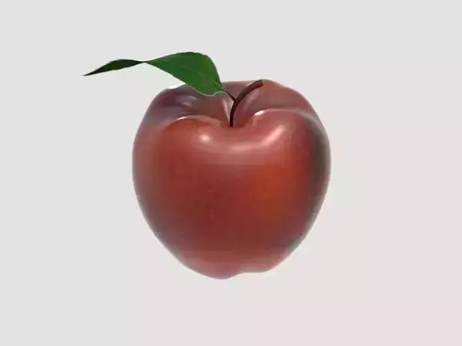 Apple with leaf