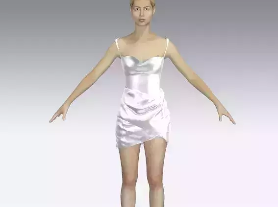 DRESS ELASTIC SKIRT DRAPED COLLAR LITTLE DRESS 