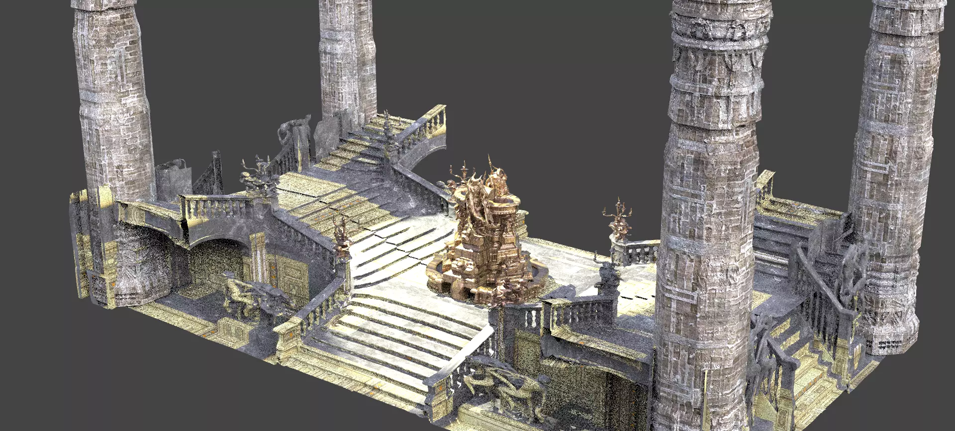 Gothic hall Fantasy 2  3D model_0