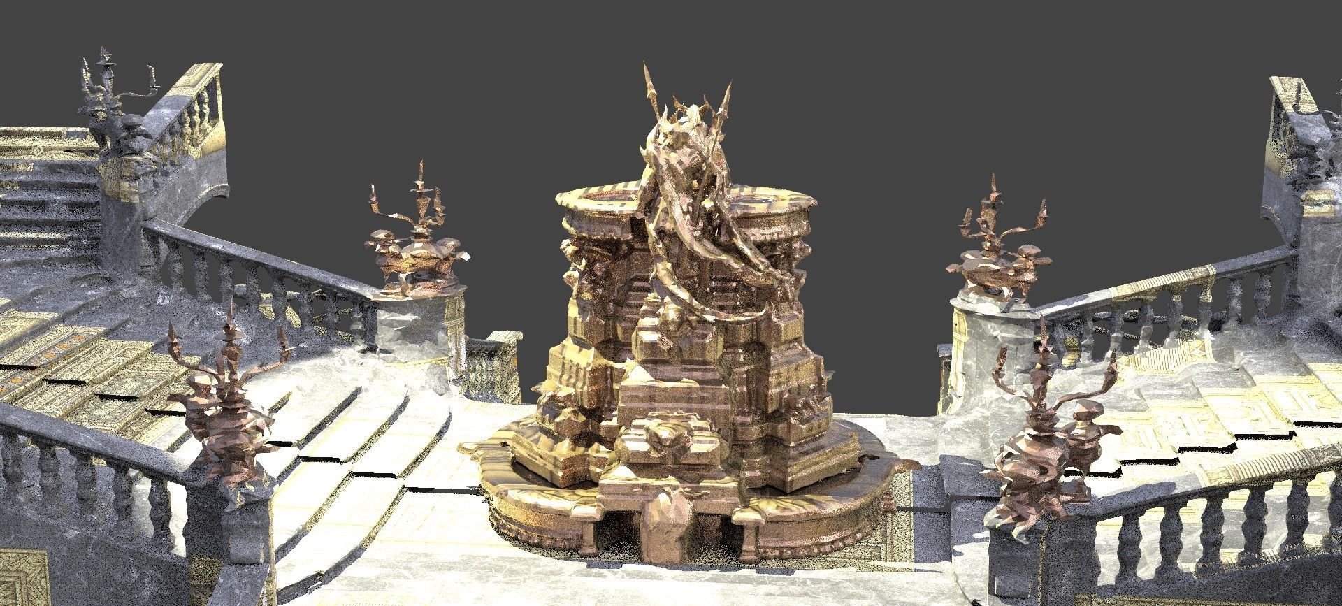 Gothic hall Fantasy 2  3D model_1
