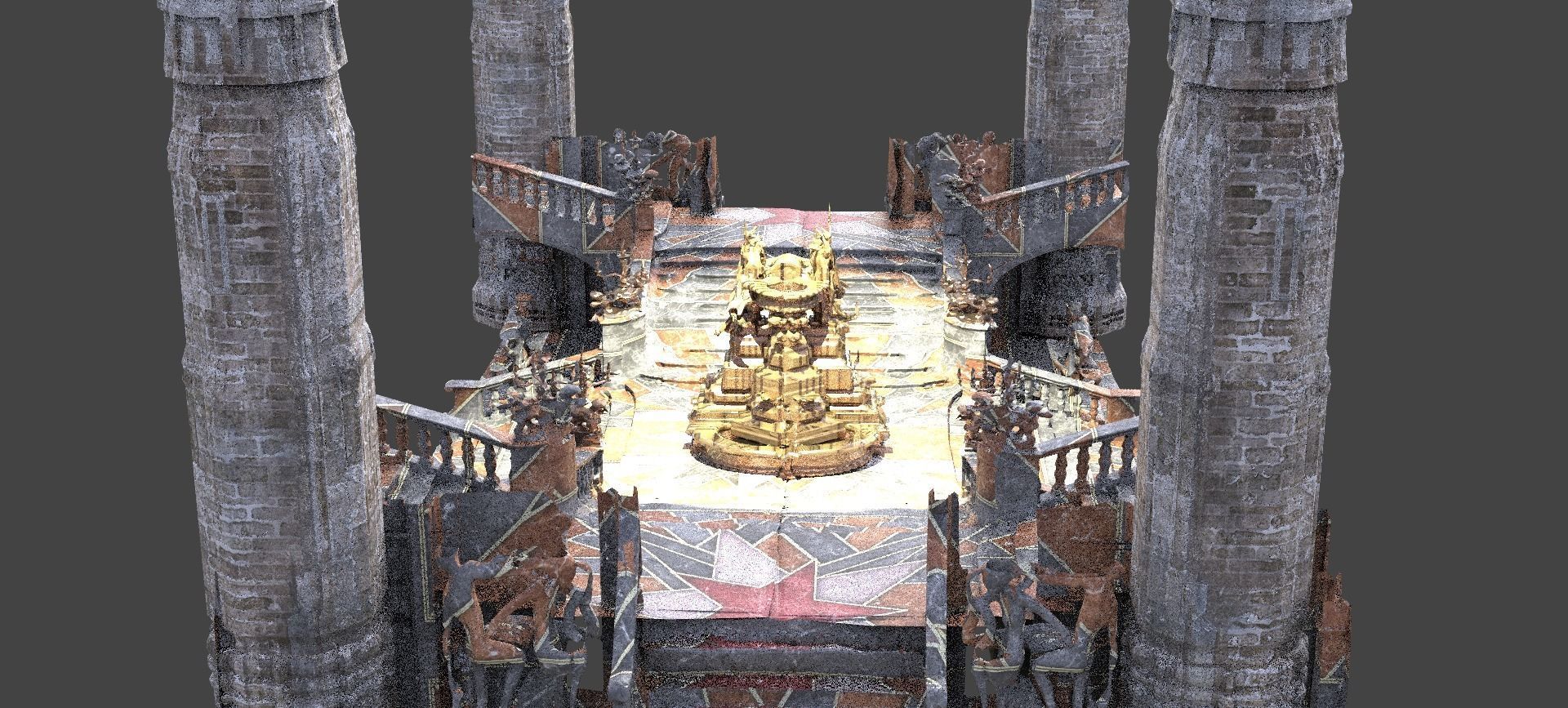 Gothic hall Fantasy 3 3D model_2