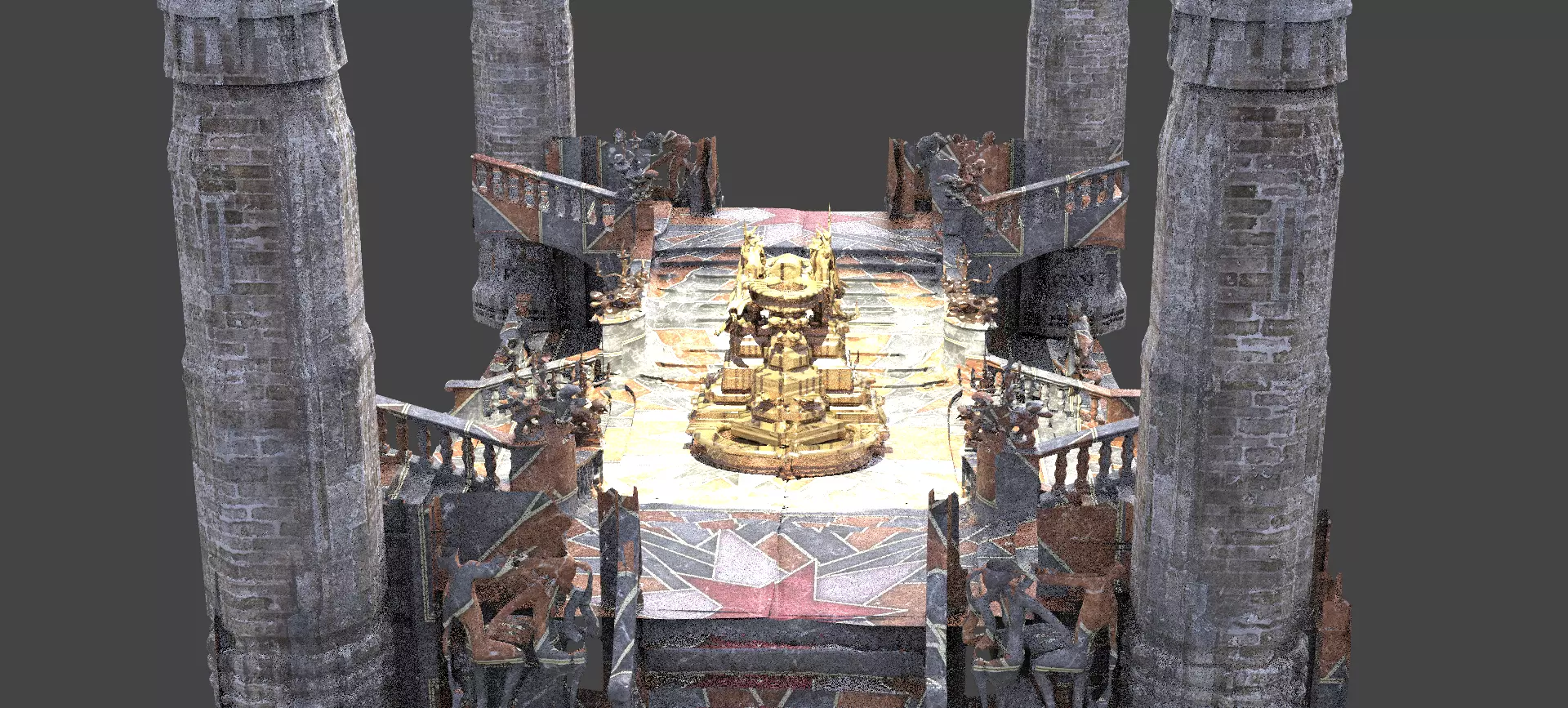 Gothic hall Fantasy 3 3D model_0