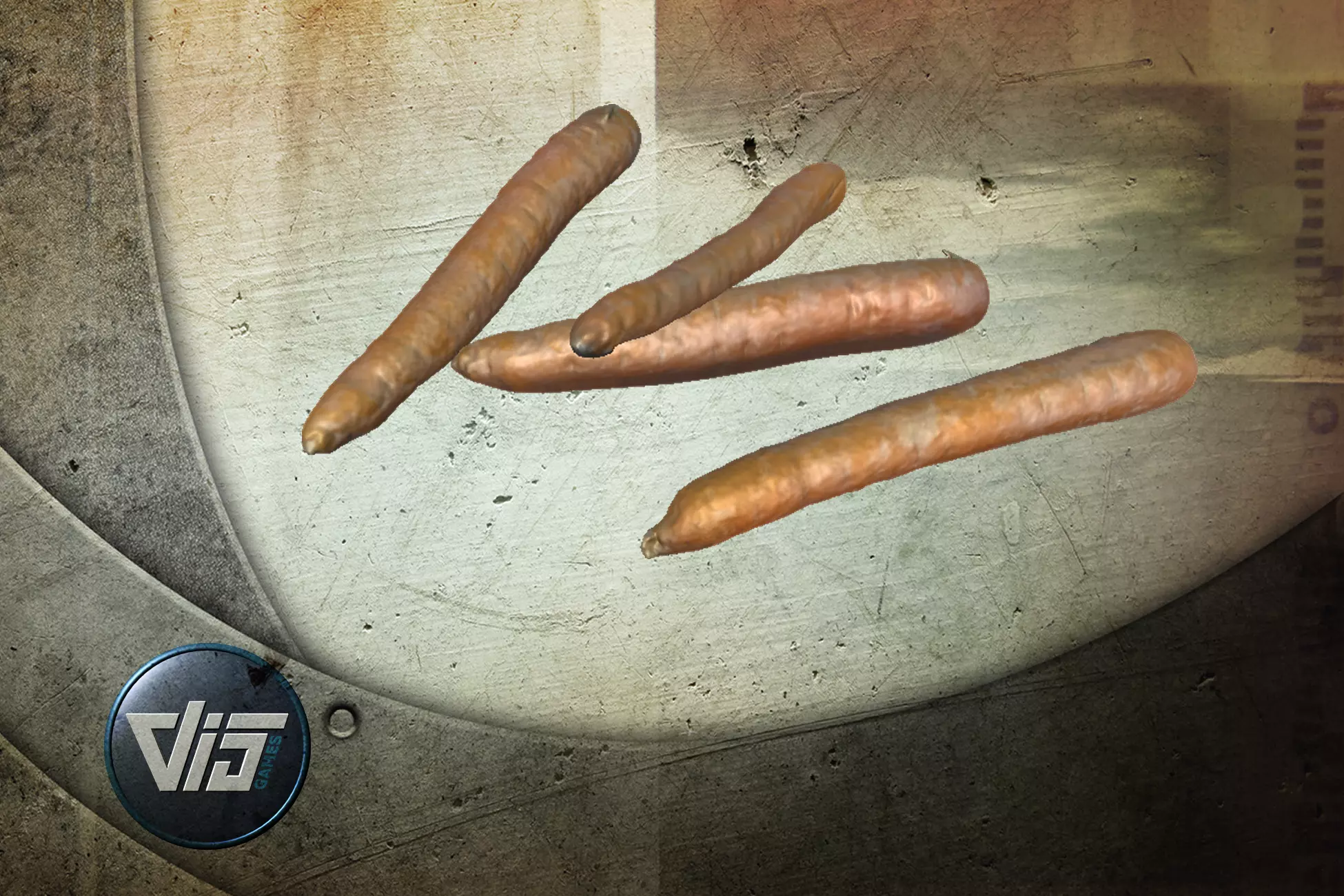 Scanned Carots Low-poly 3D model_0