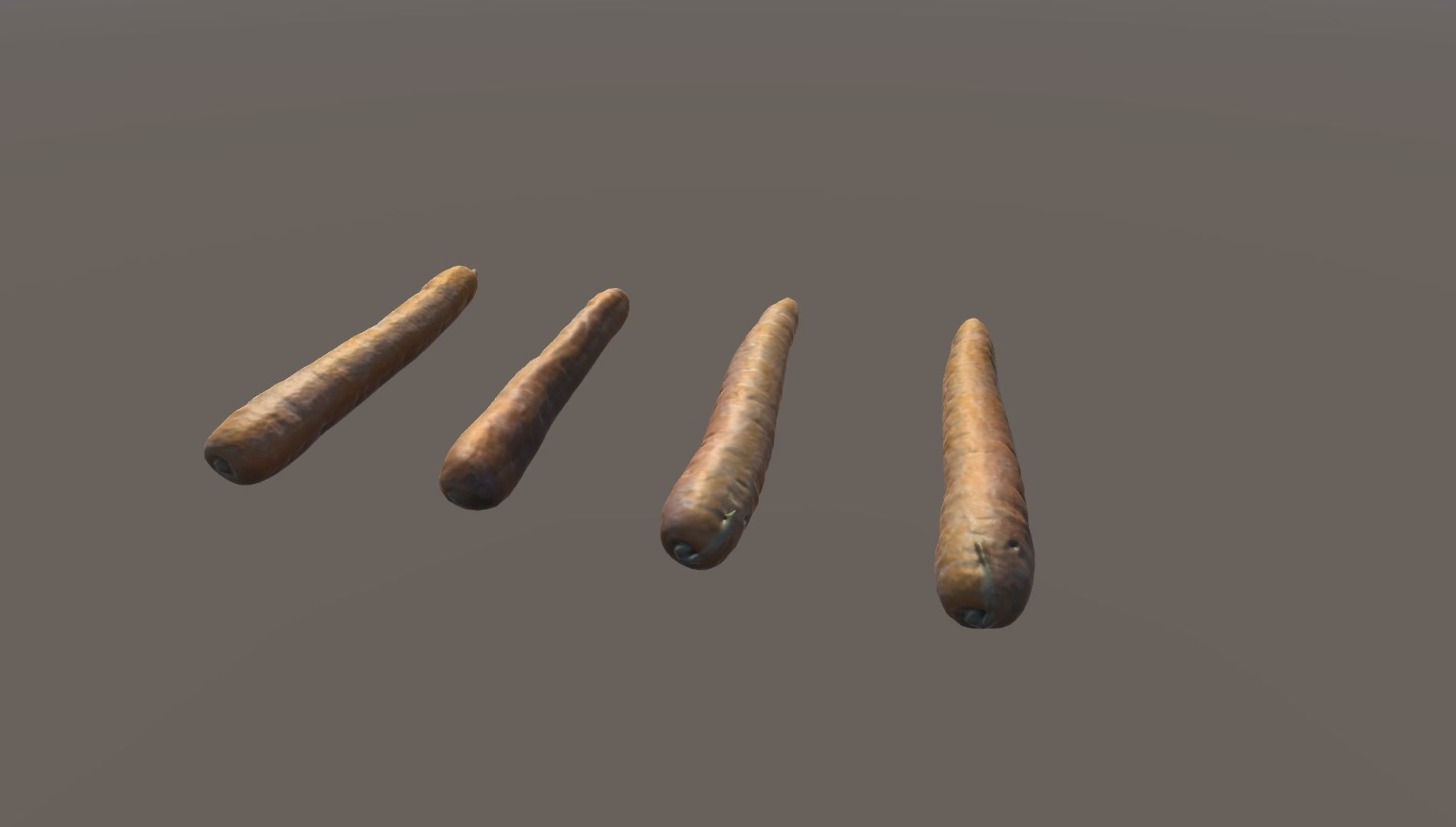 Scanned Carots Low-poly 3D model_2