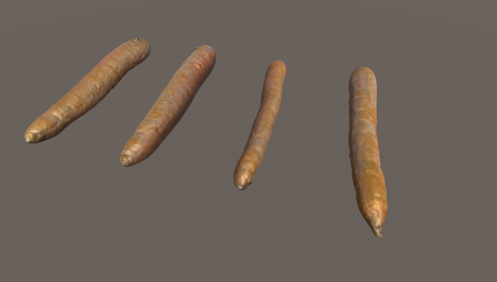 Scanned Carots Low-poly 3D model_1