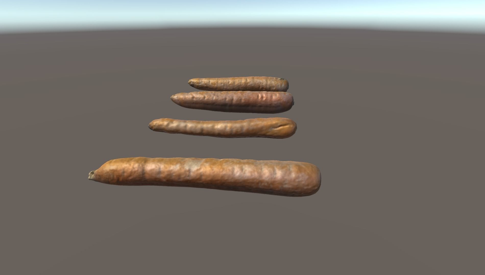 Scanned Carots Low-poly 3D model_4