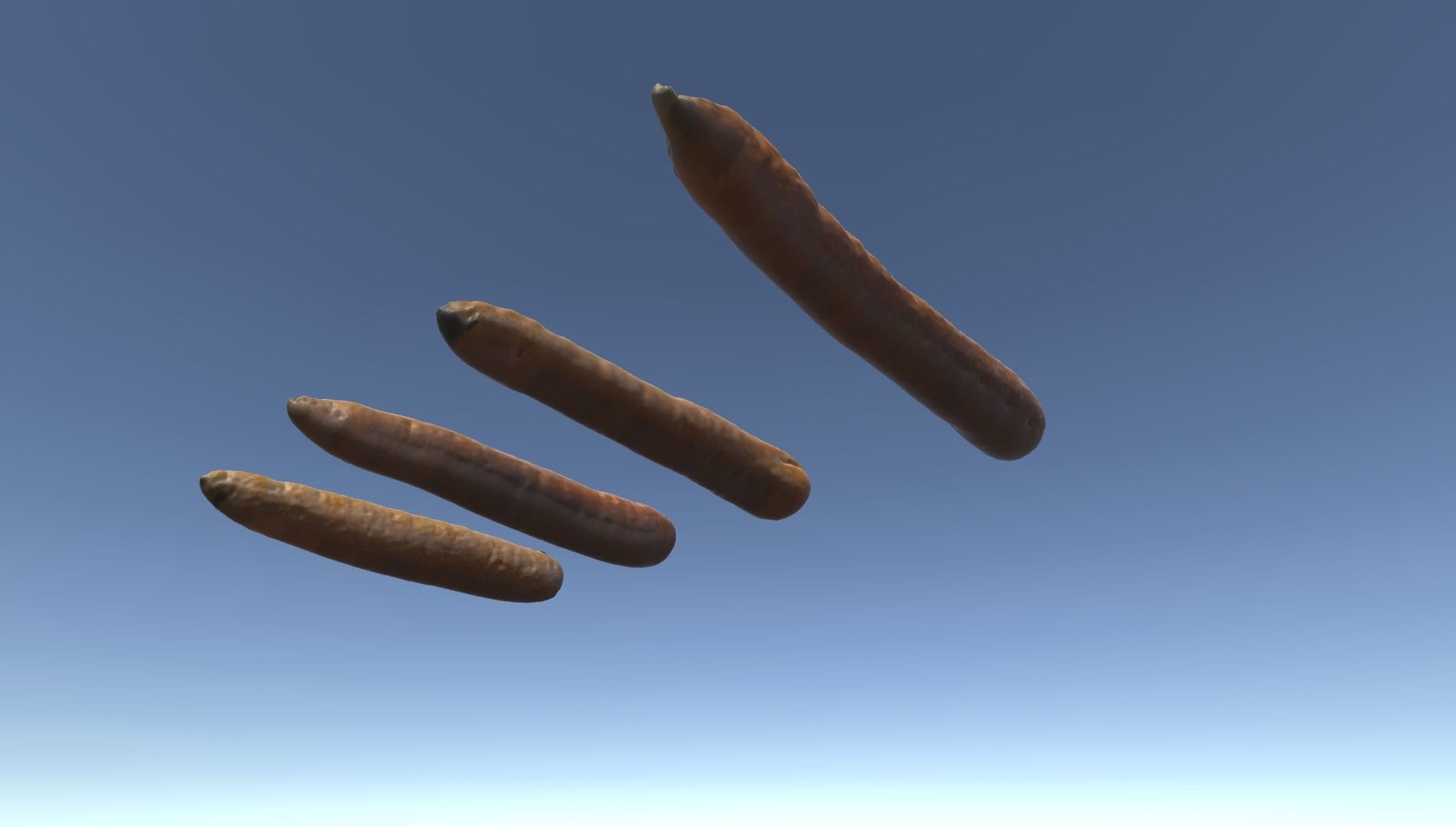 Scanned Carots Low-poly 3D model_3