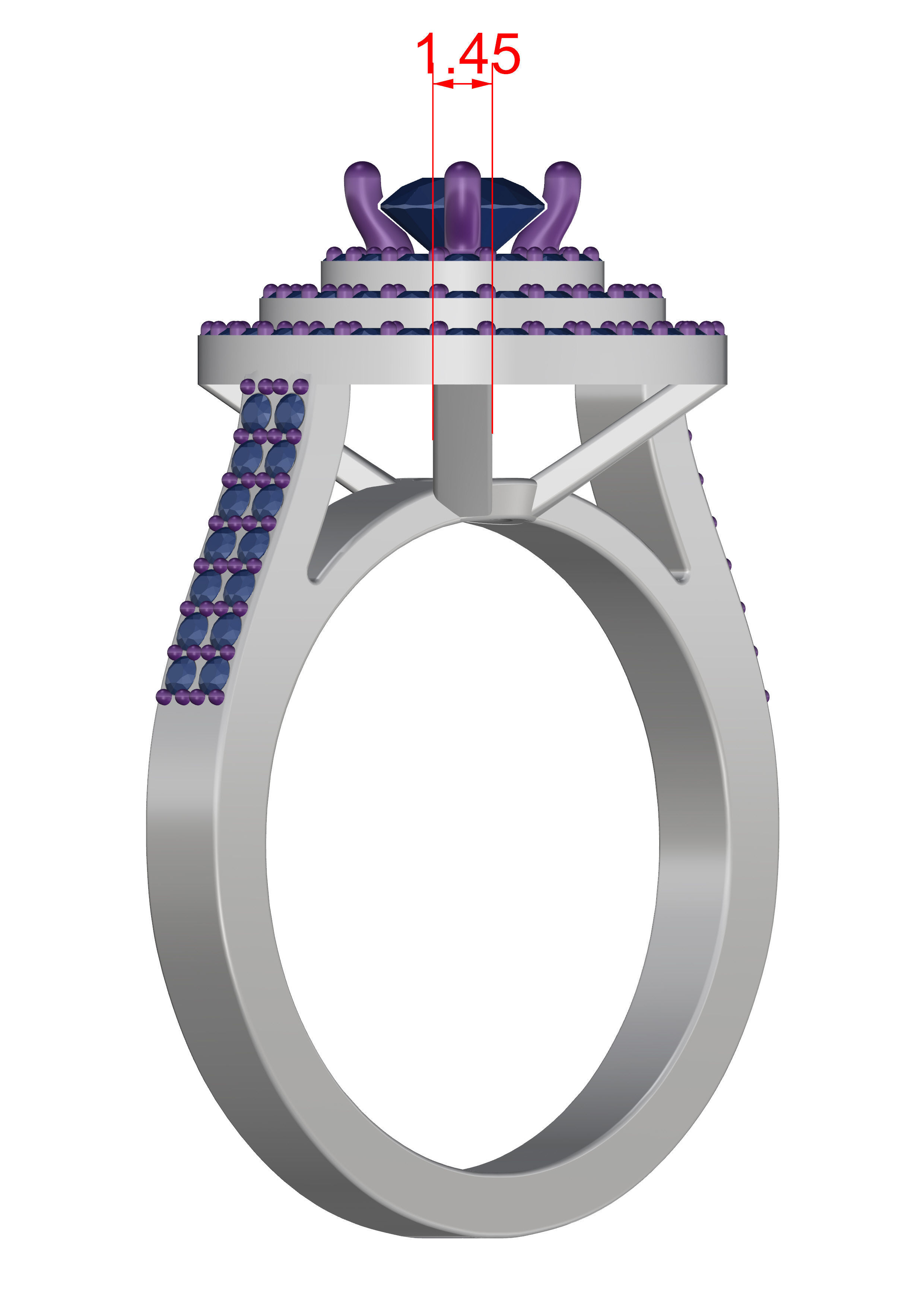 Diamond Ring 3D print model_2
