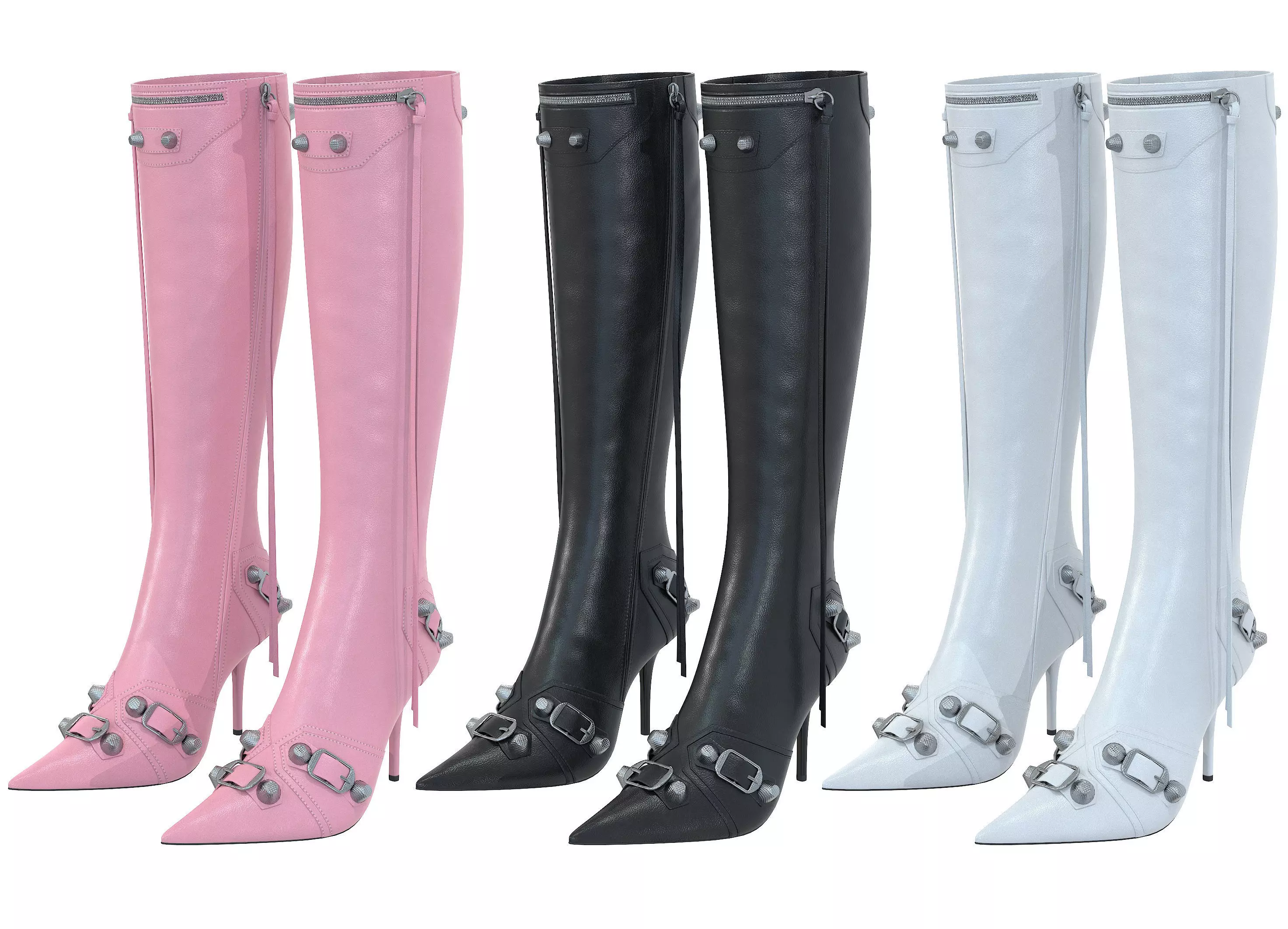 Balenciaga Cagole 90mm Boots Low-poly 3D model_0