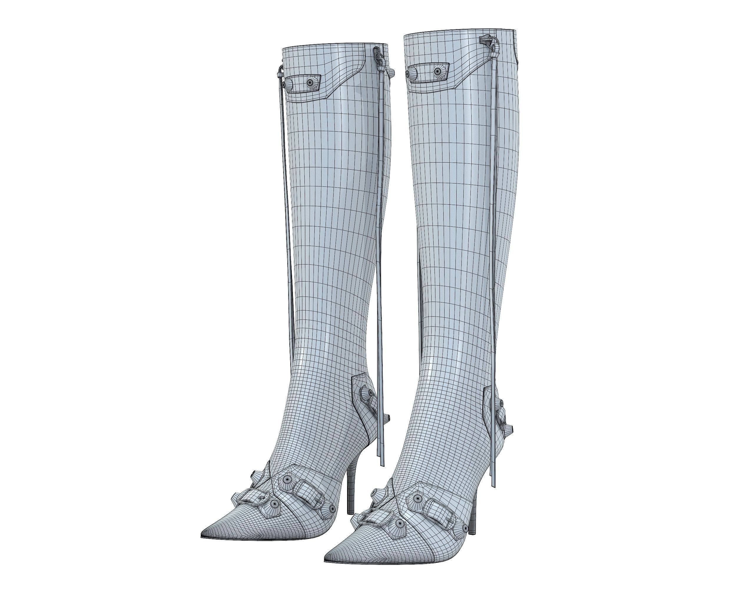 Balenciaga Cagole 90mm Boots Low-poly 3D model_22