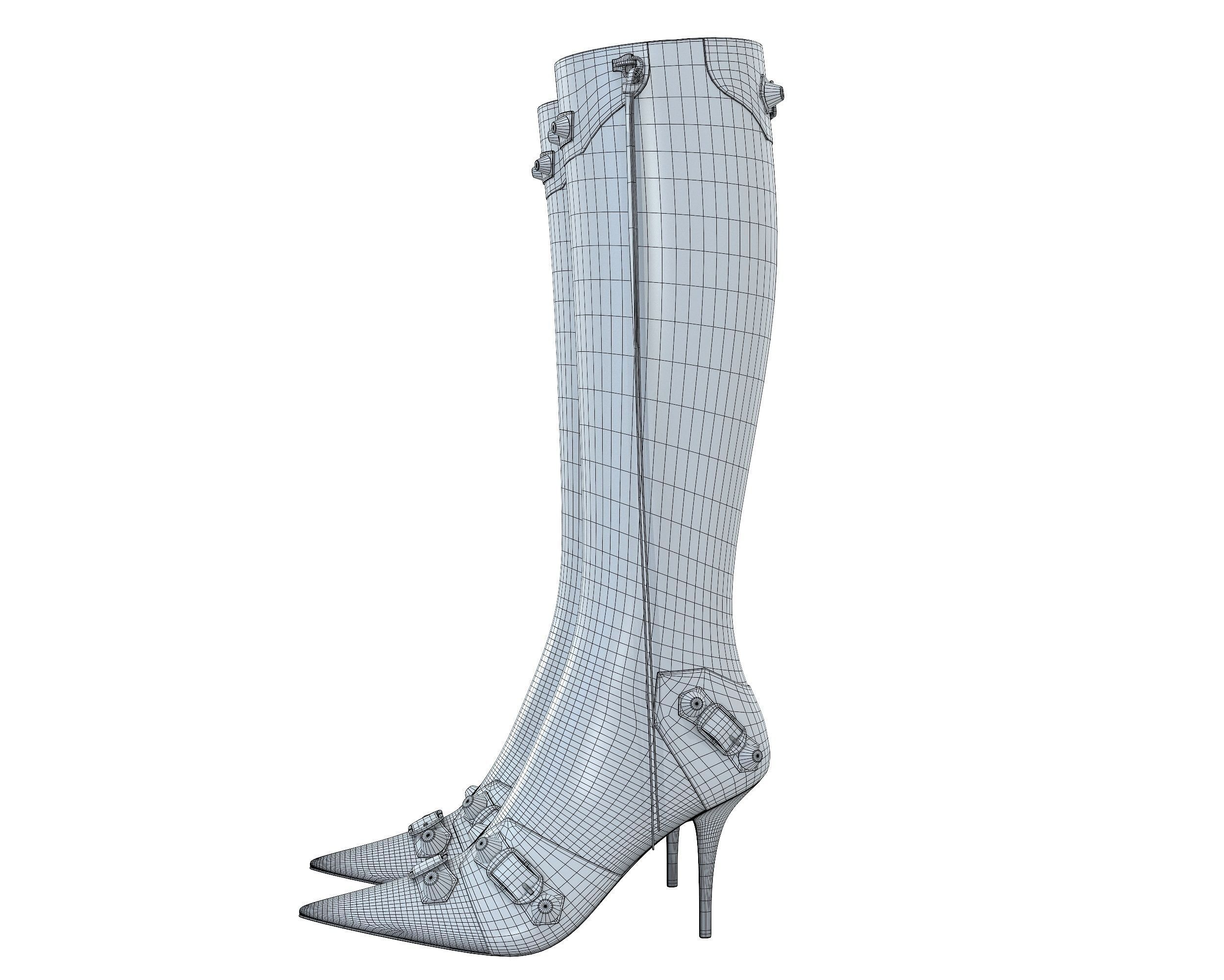 Balenciaga Cagole 90mm Boots Low-poly 3D model_24