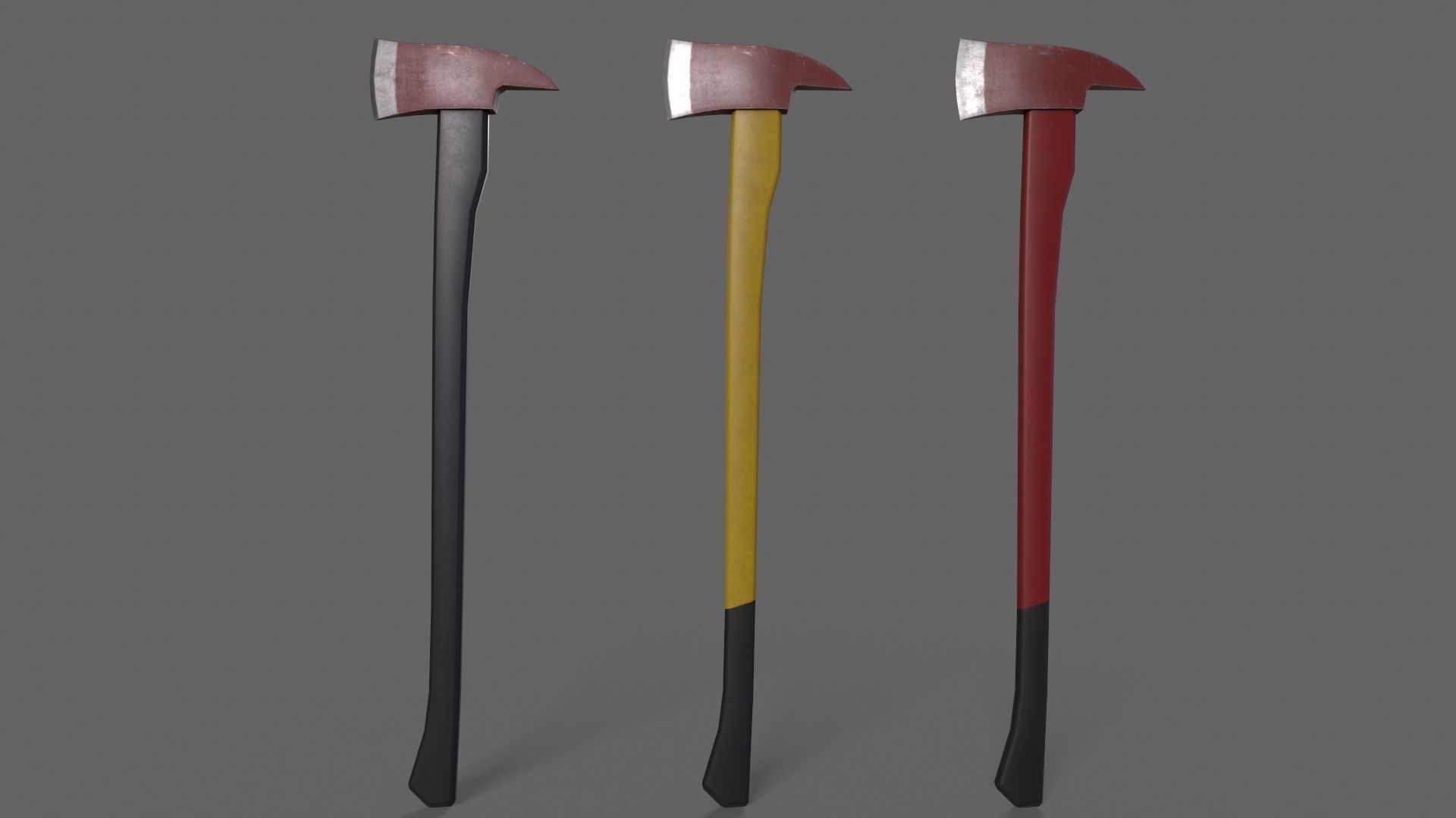 PBR Fire Axe Low-poly 3D model_5