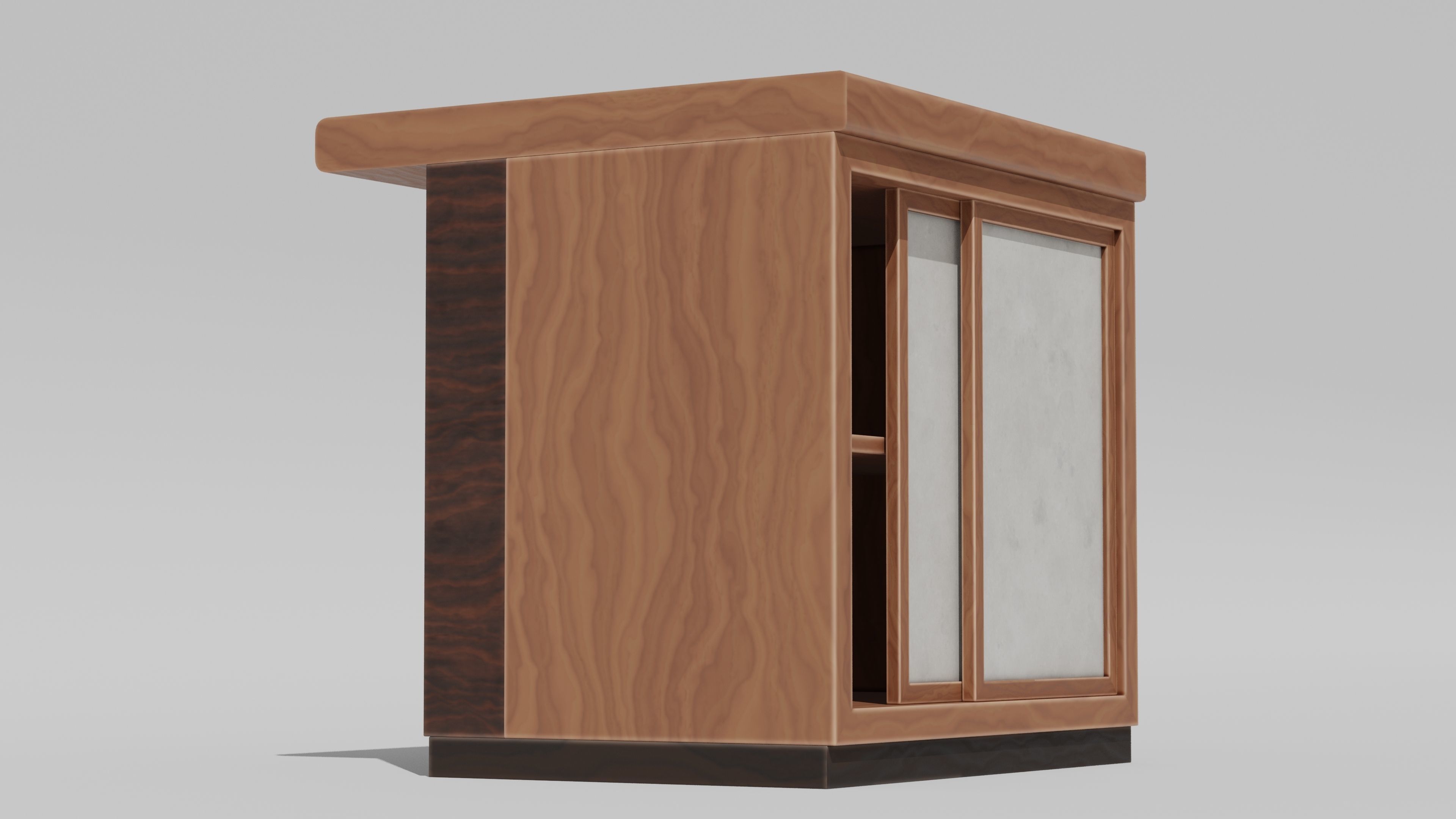 Japanese Furniture Kit - Counter 1 of 7 Straight Low-poly 3D model_3