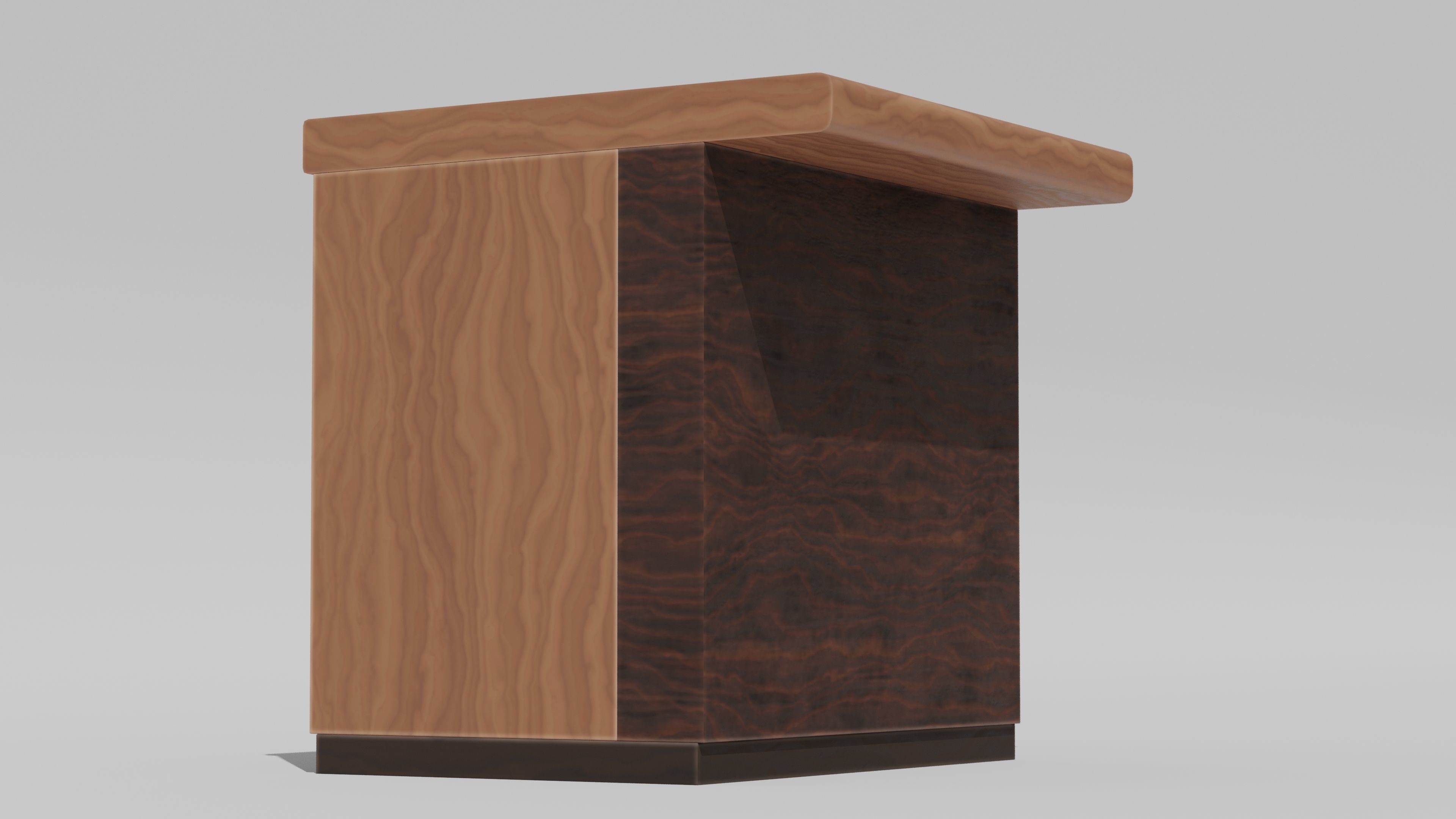 Japanese Furniture Kit - Counter 1 of 7 Straight Low-poly 3D model_2