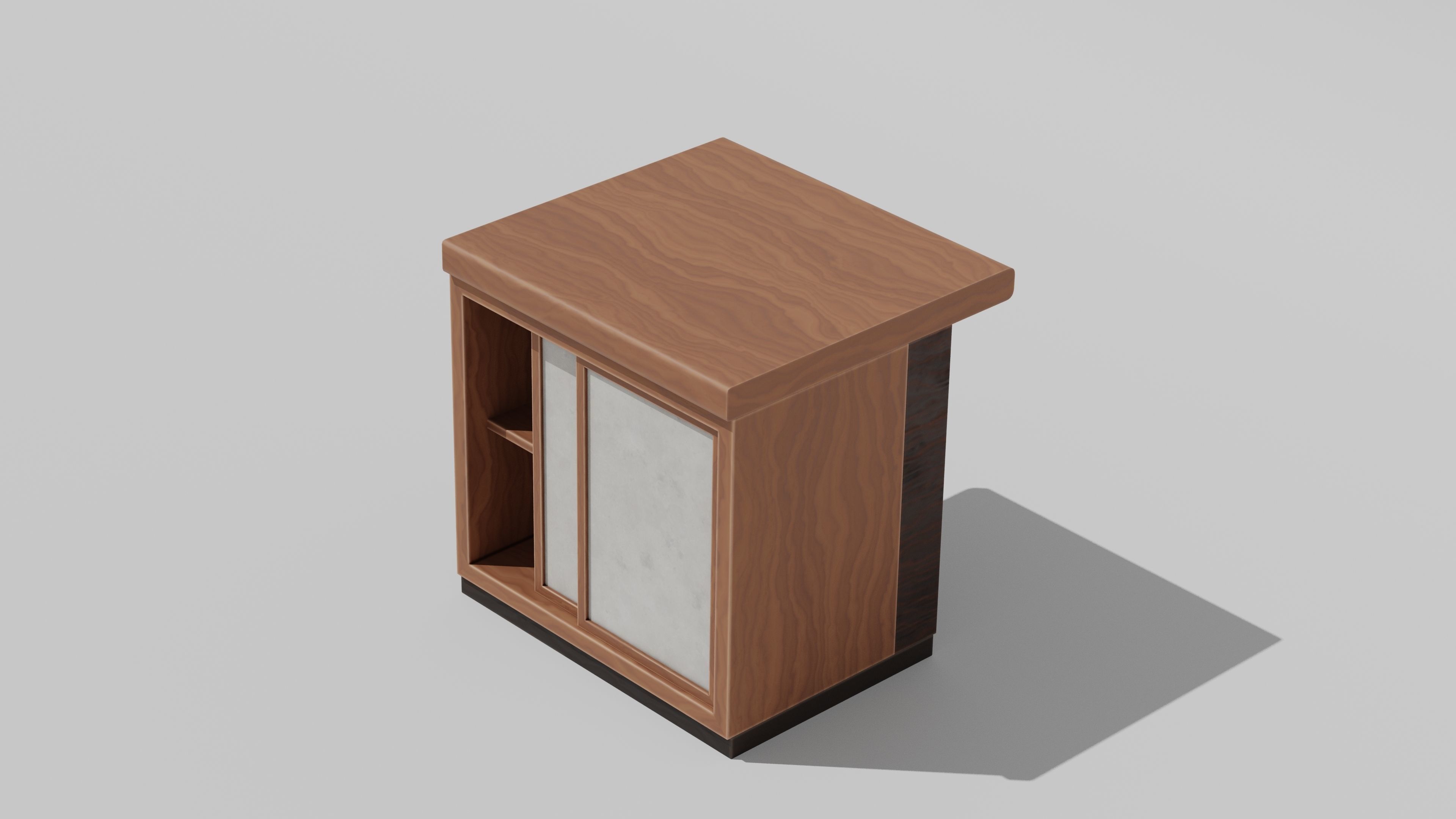 Japanese Furniture Kit - Counter 1 of 7 Straight Low-poly 3D model_1