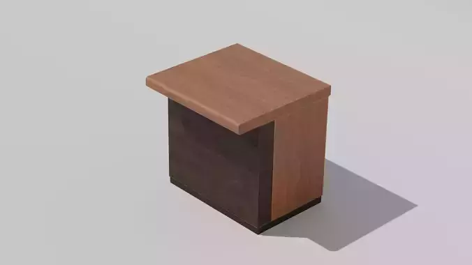Japanese Furniture Kit - Counter 1 of 7 Straight Low-poly 3D model
