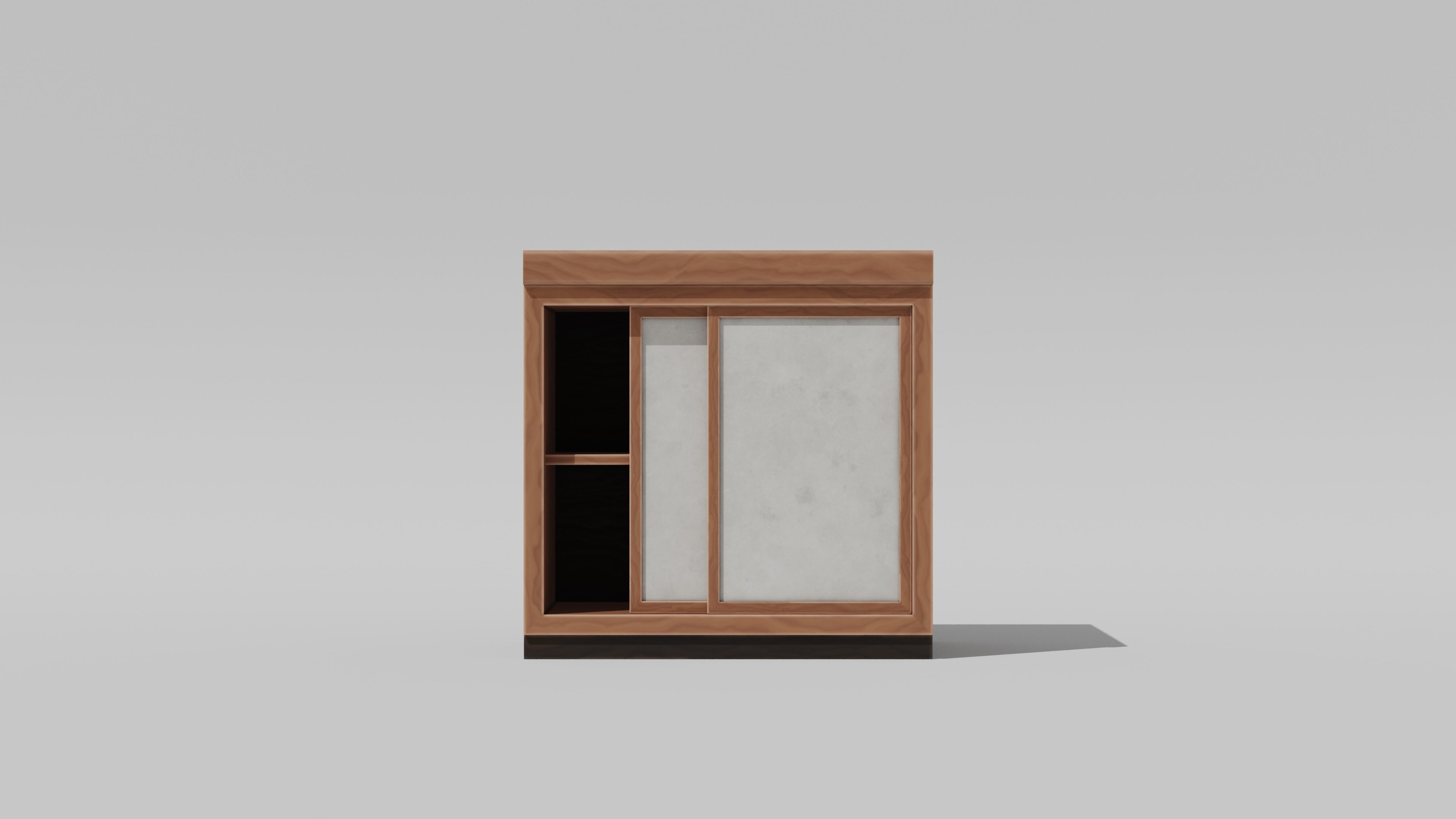 Japanese Furniture Kit - Counter 1 of 7 Straight Low-poly 3D model_5